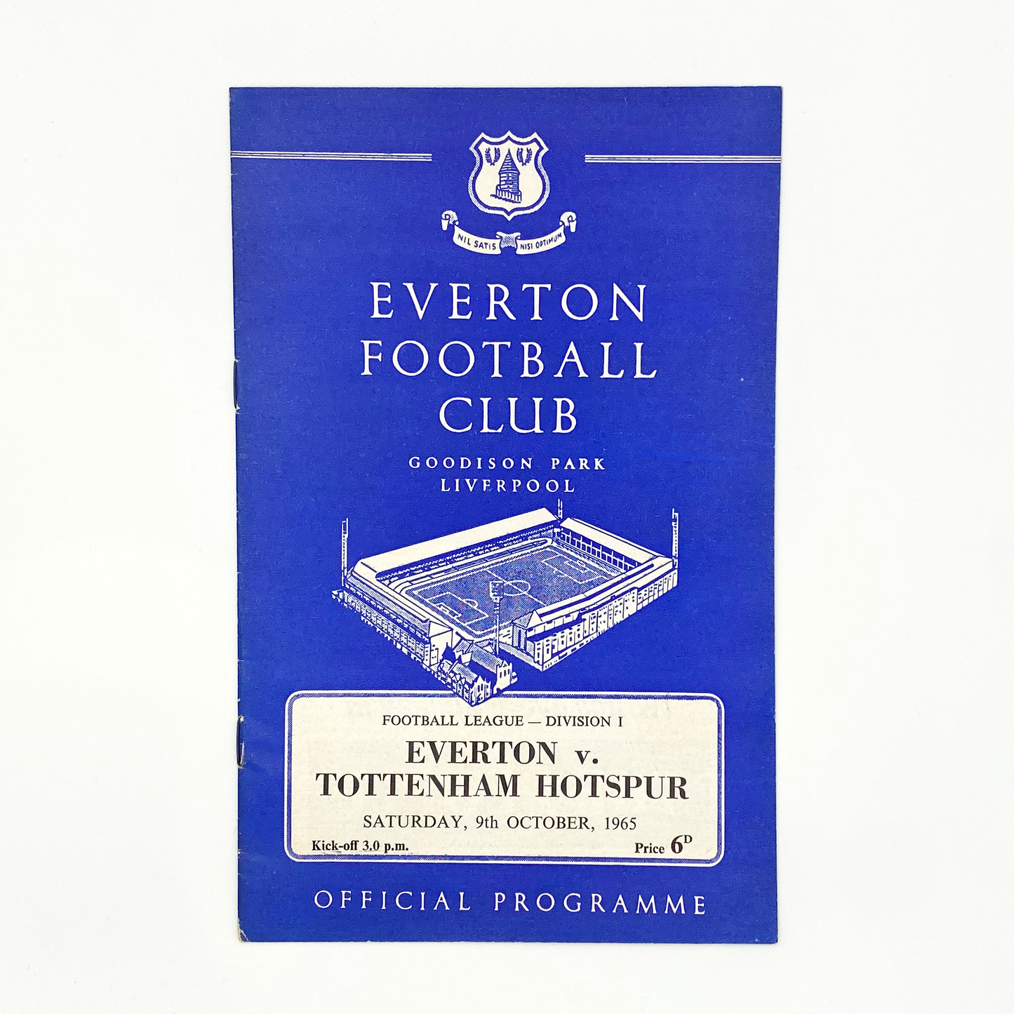 Everton vs Tottenham Hotspur Programme (9 October, 1965)