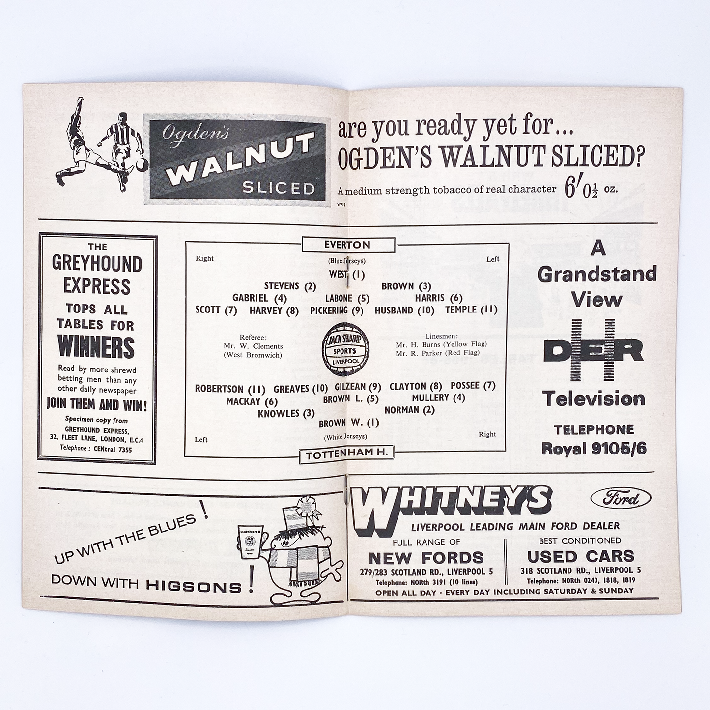 Everton vs Tottenham Hotspur Programme (9 October, 1965)