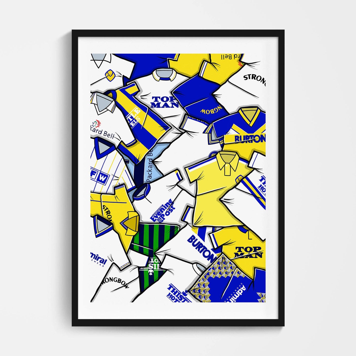 Leeds United Shirts Mash Up Print