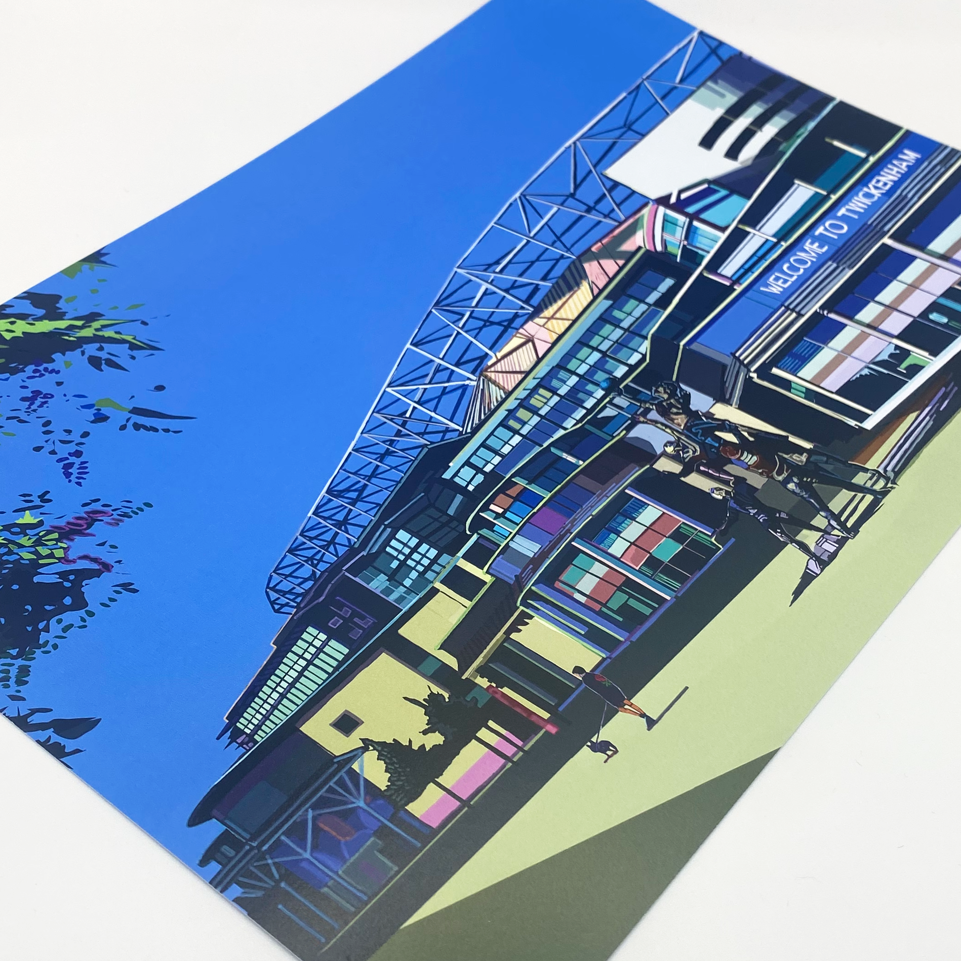 Twickenham Stadium, Rugby Illustration Print
