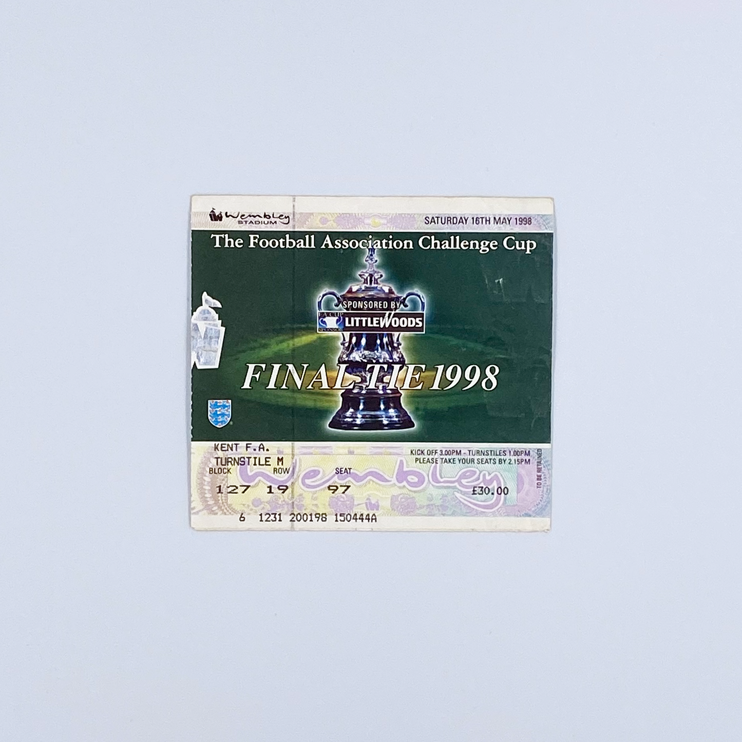 1998 FA Cup Final Programme & Ticket