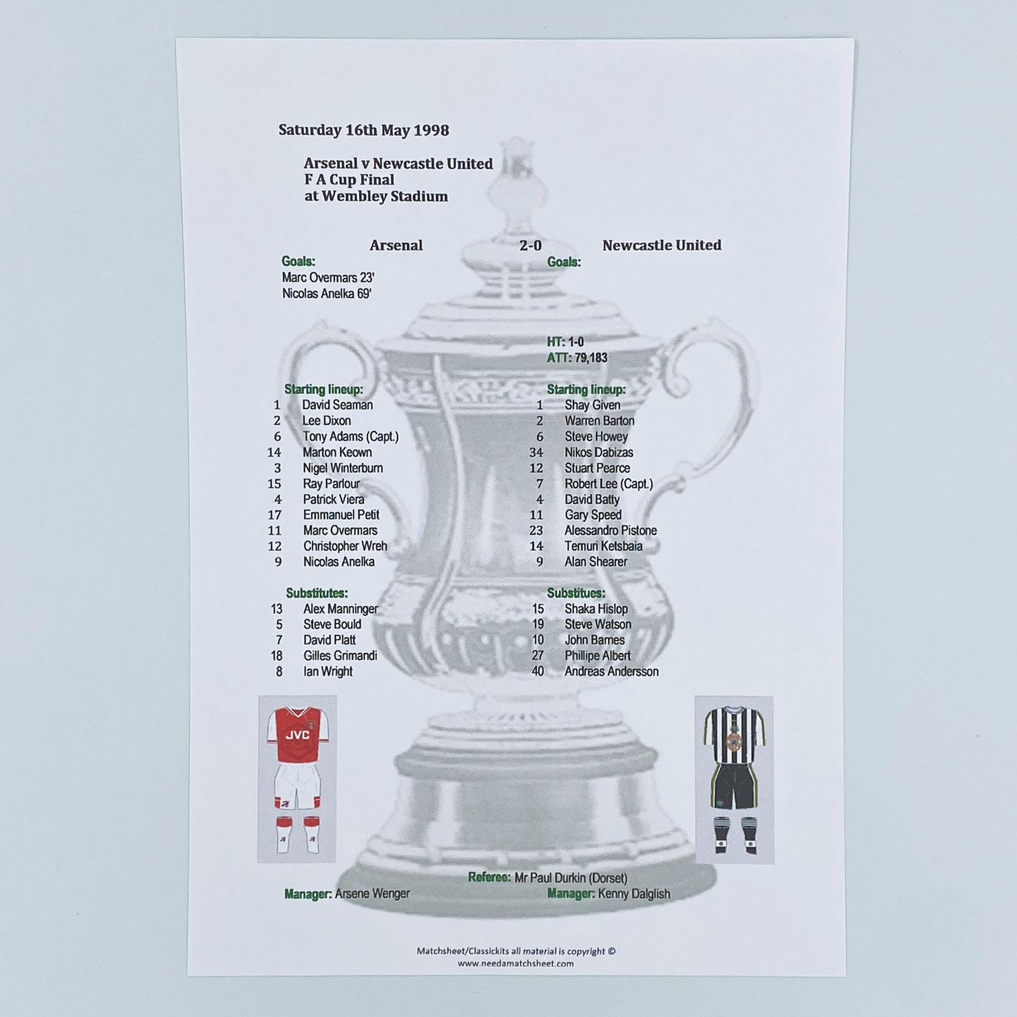 1998 FA Cup Final Programme & Ticket