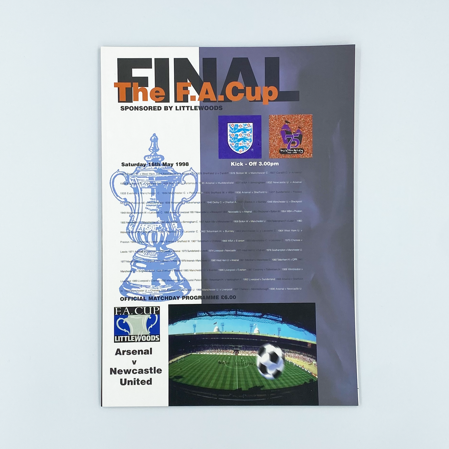1998 FA Cup Final Programme