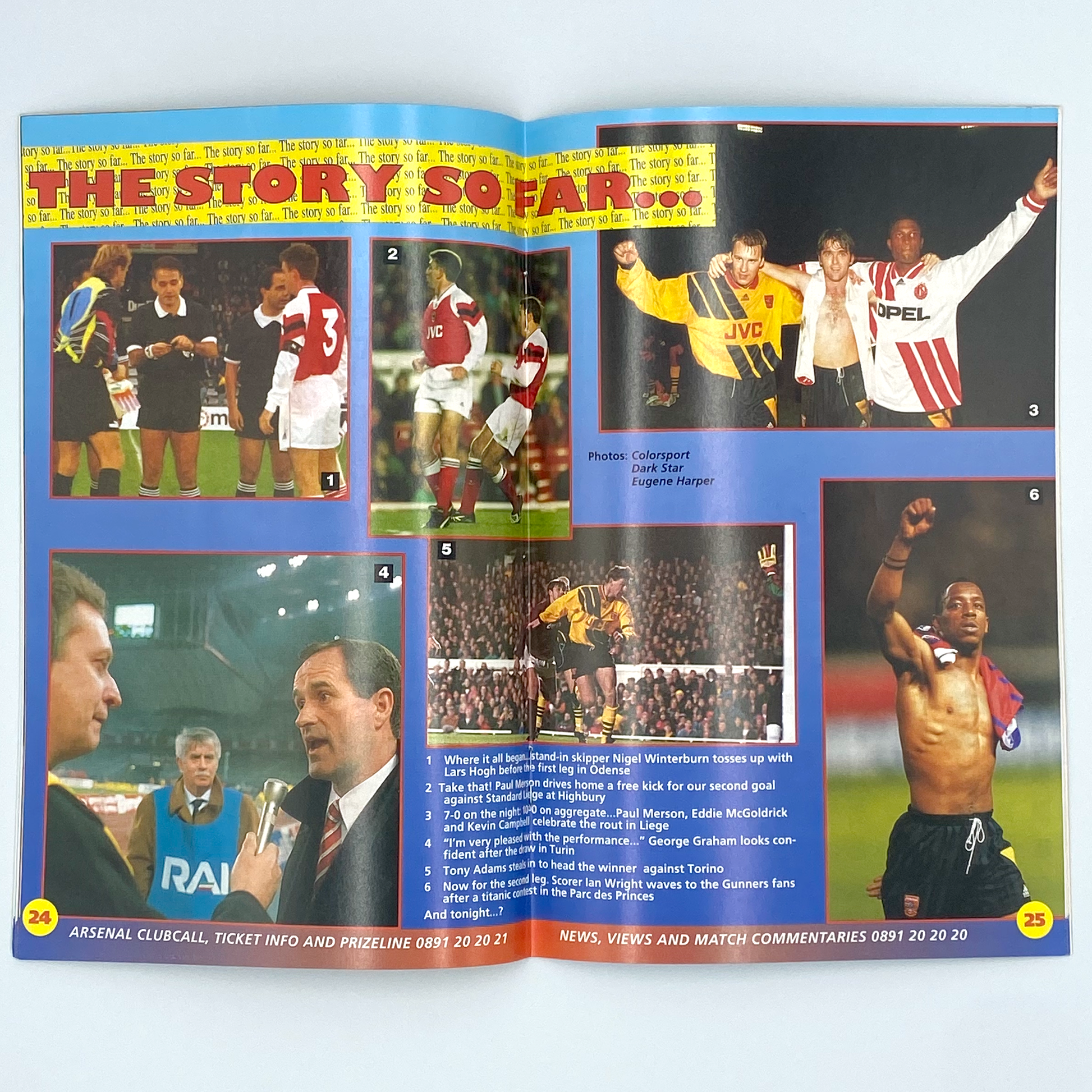 Arsenal vs Paris Saint-Germain UEFA Cup Winners' Cup Semi-Final 2nd Leg Programme (12 April, 1994)