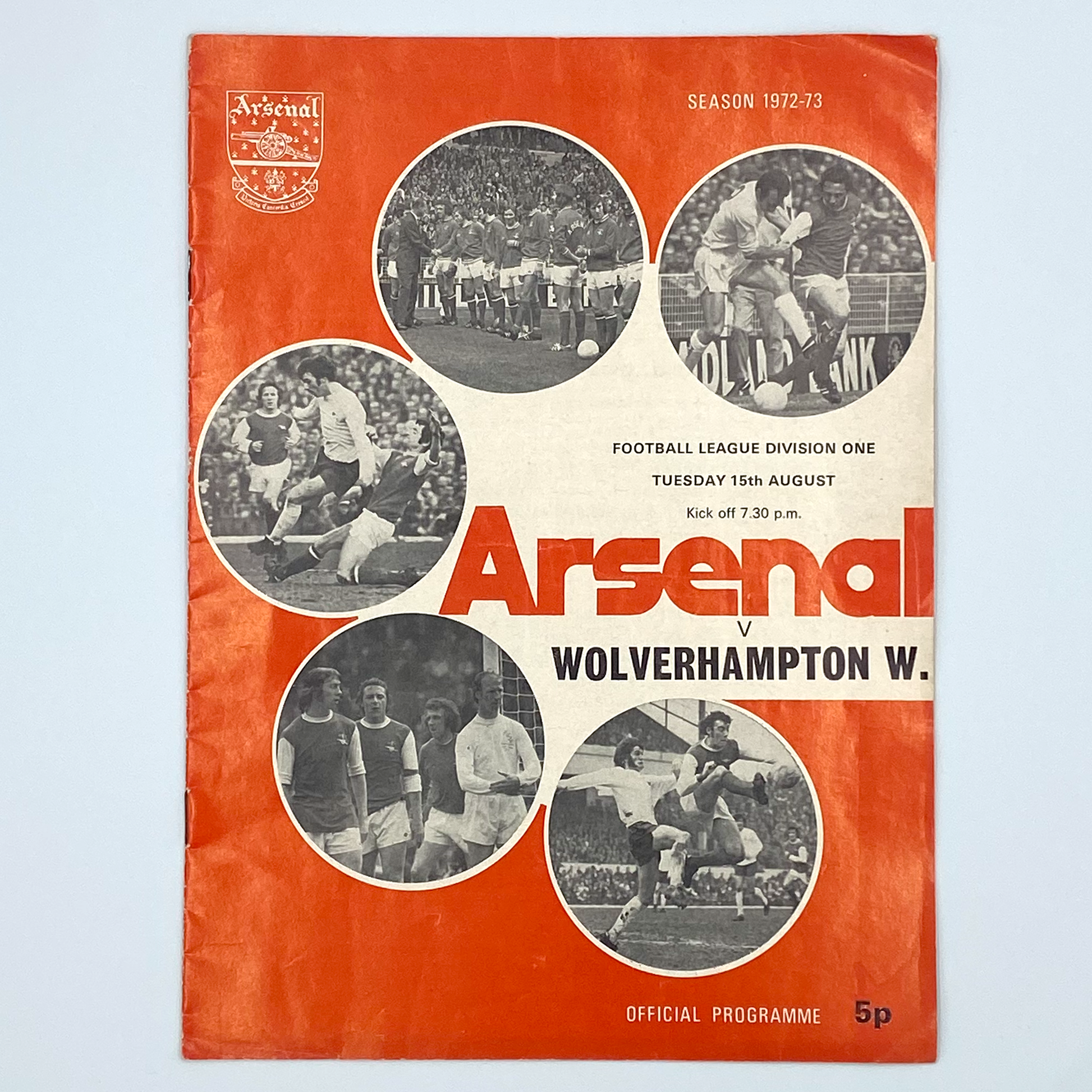 Arsenal vs Wolverhampton Wanderers Programme (15 August, 1972)