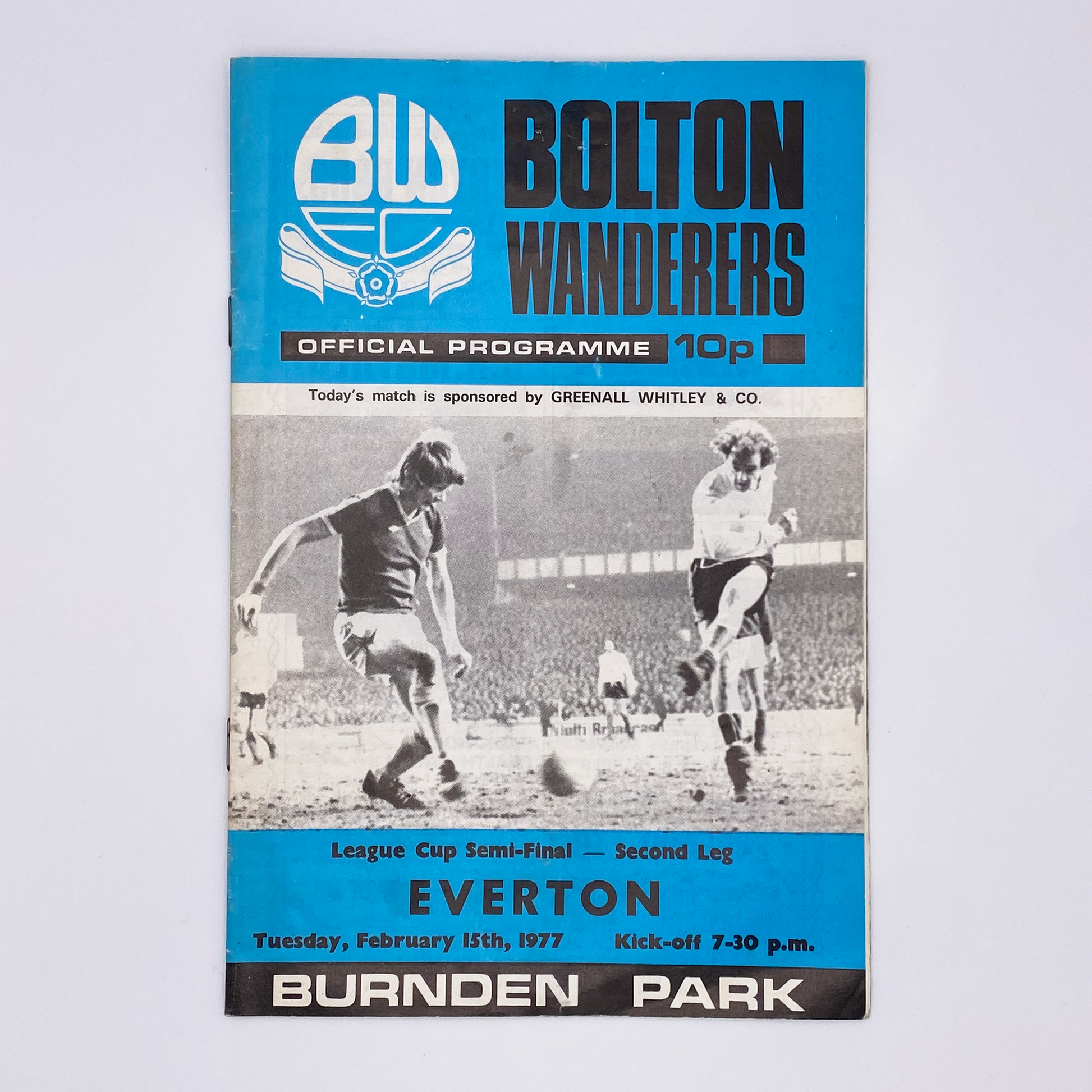 Bolton Wanderers vs Everton Programme (15 February, 1977)