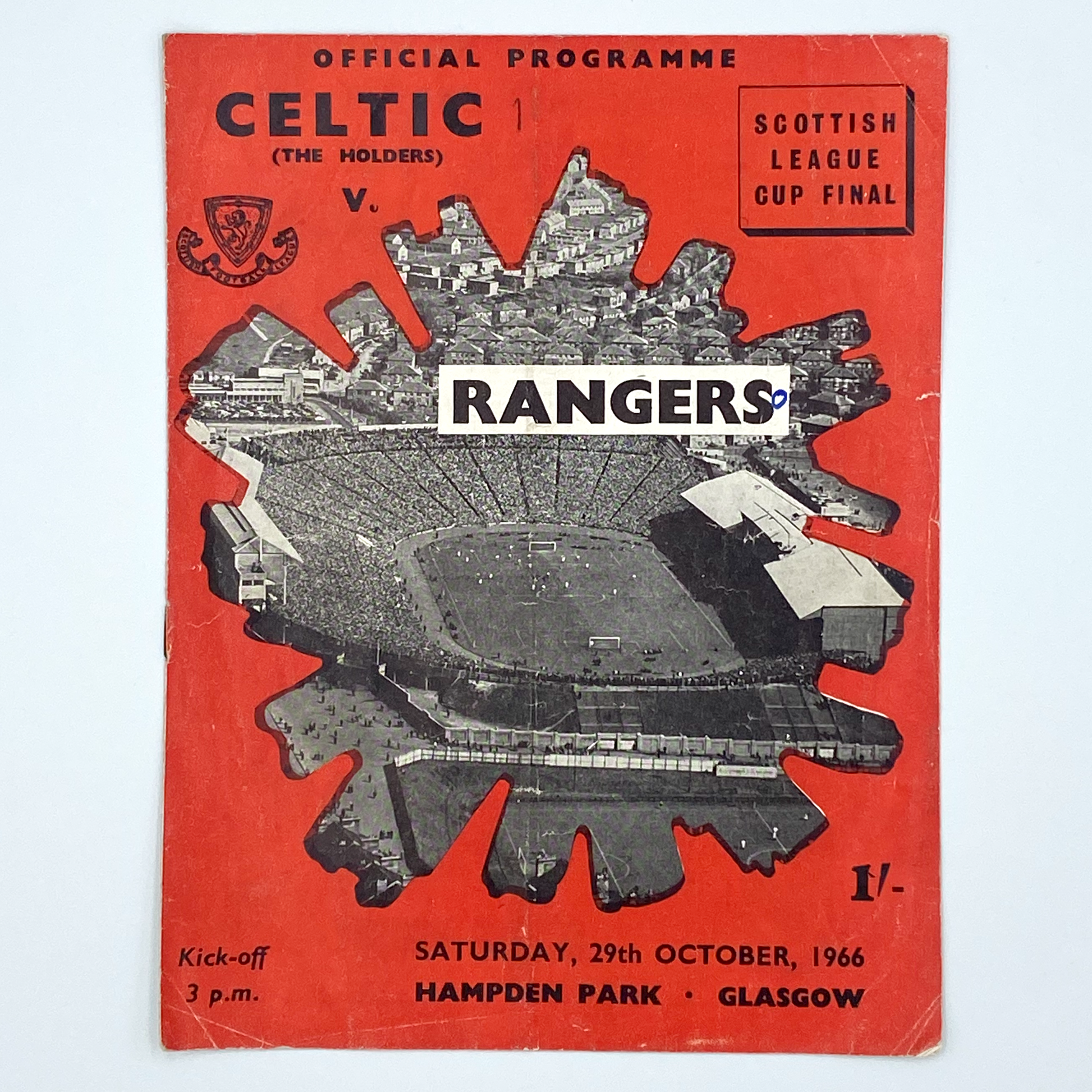 1966 Scottish League Cup Final Programme (29 October, 1966)