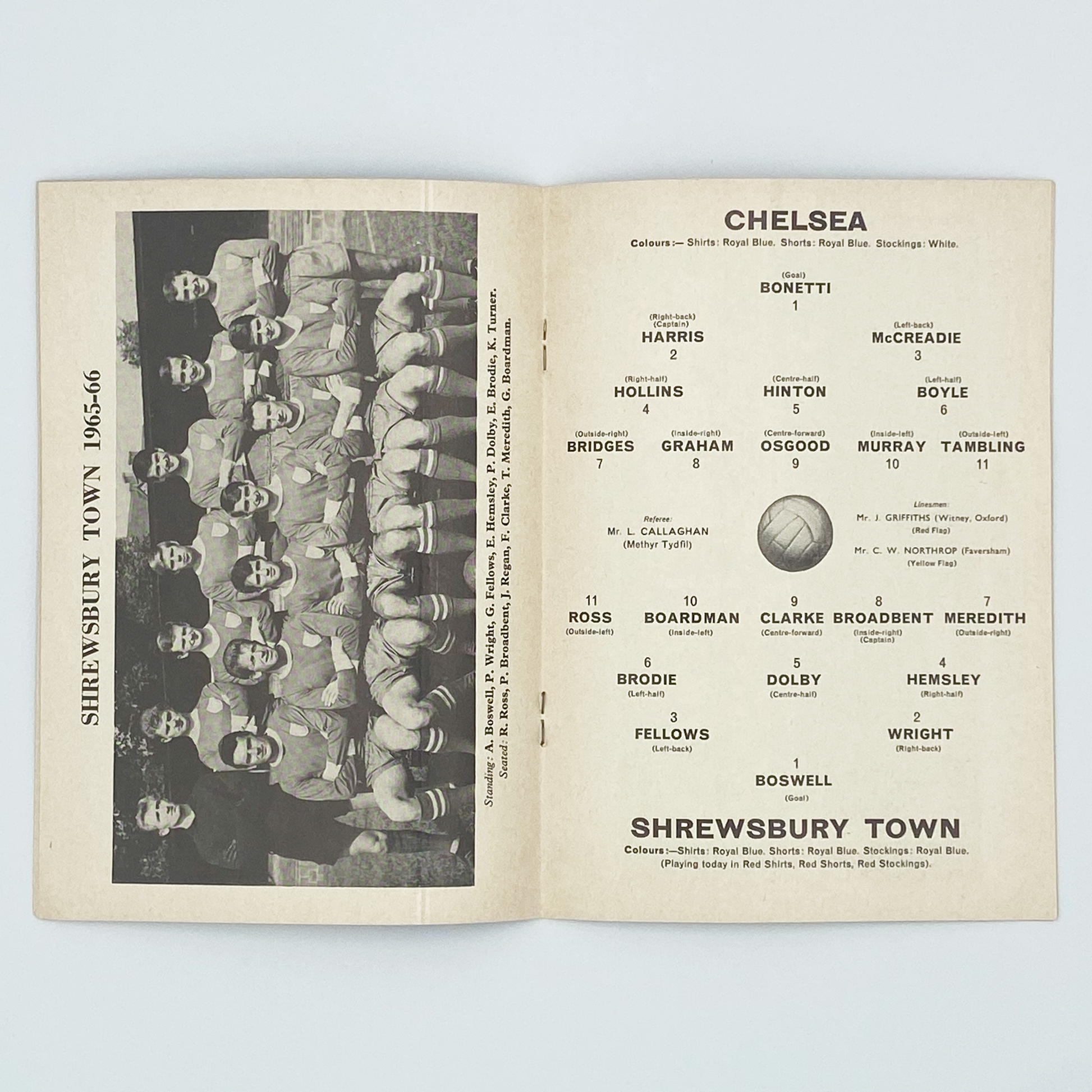 Chelsea vs Shrewsbury Town Programme (5 March, 1966)