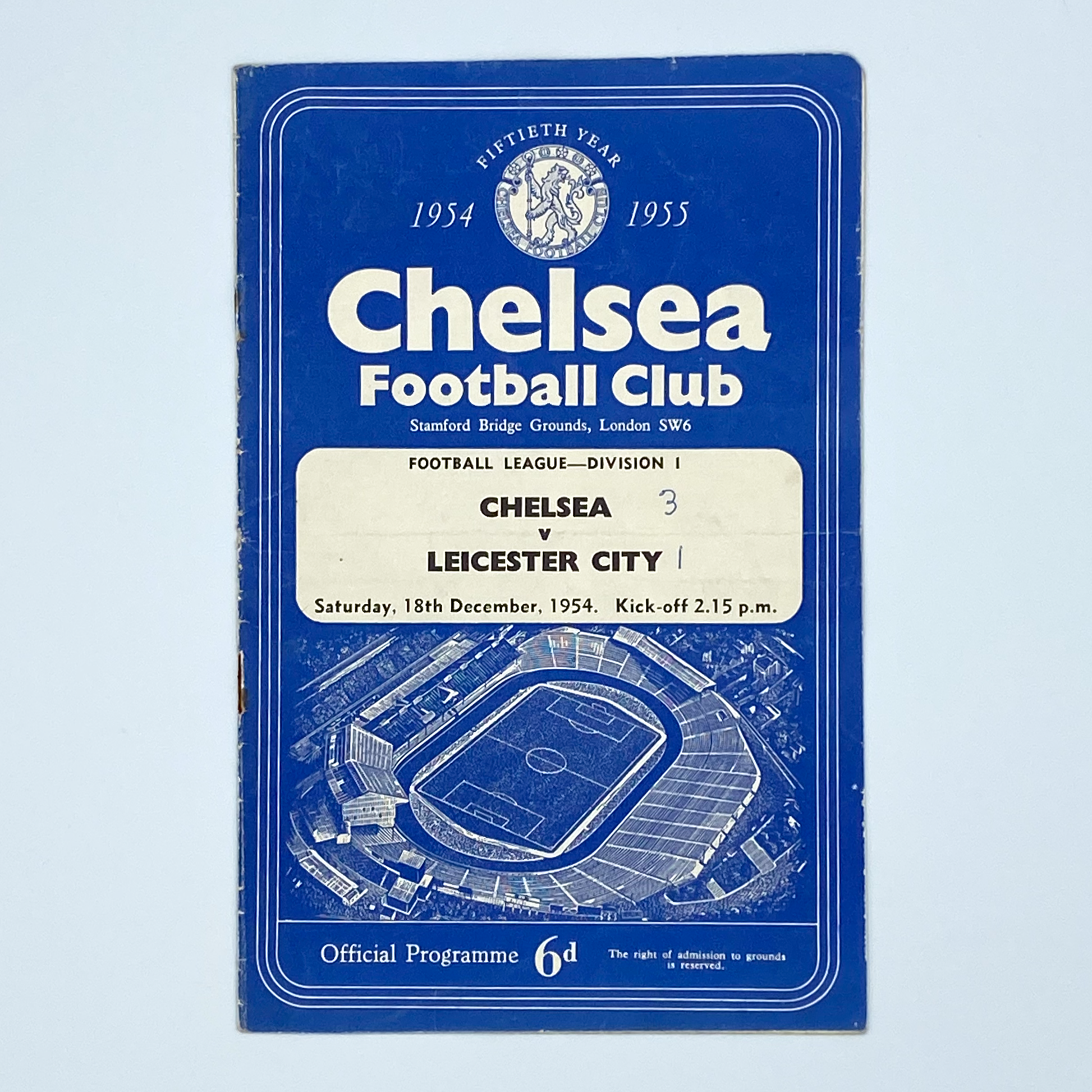 Chelsea vs Leicester City Programme (18 December, 1954)