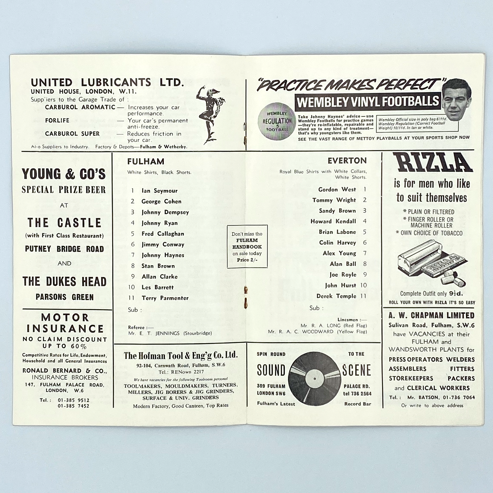 Fulham vs Everton Programme (9 September, 1967)