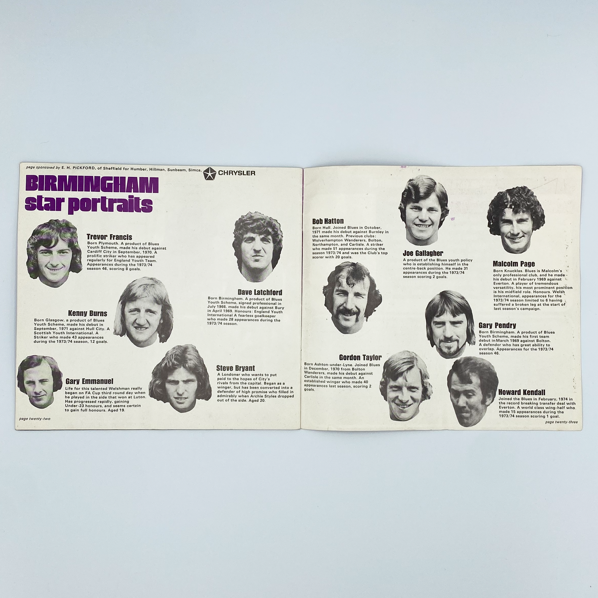 Fulham vs Birmingham City FA Cup Semi Final Programme (5 April, 1975)