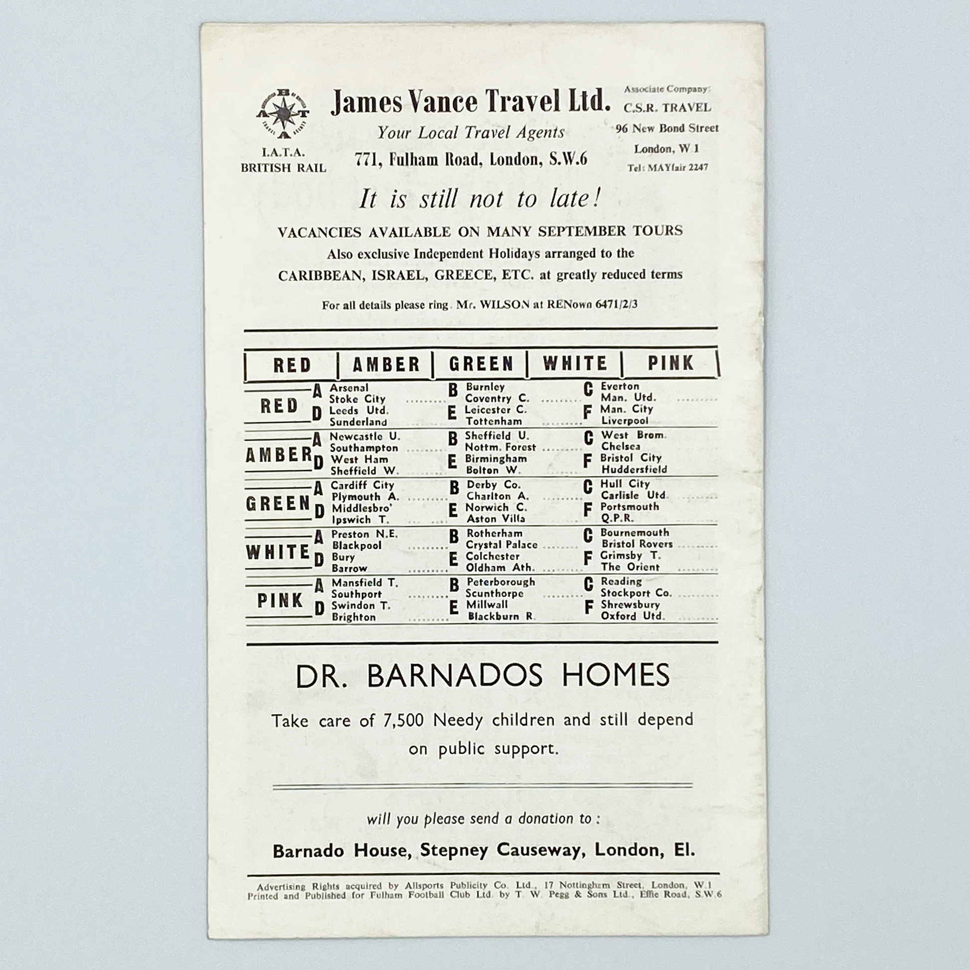 Fulham vs Wolverhampton Wanderers Programme (19 August, 1967)