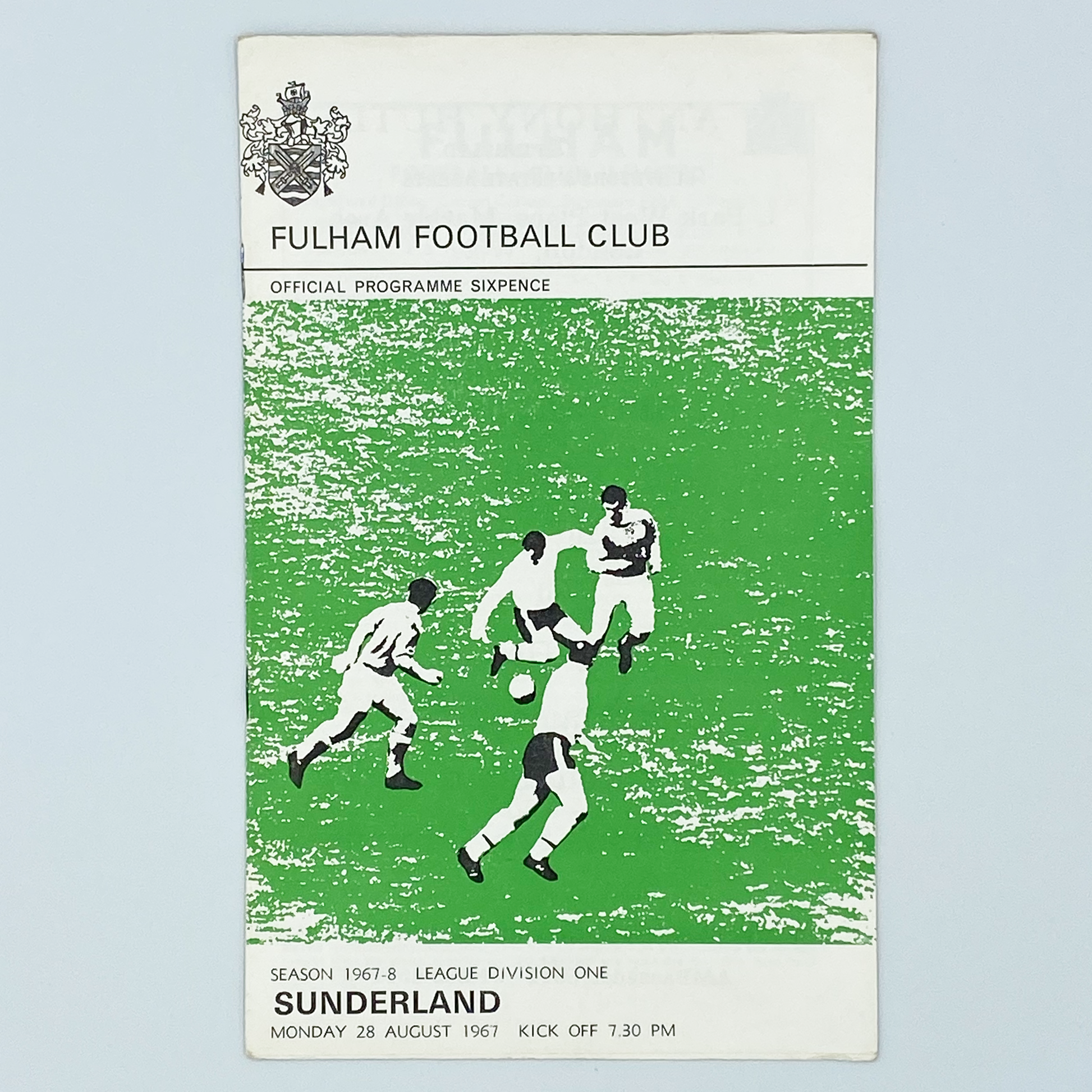 Fulham vs Sunderland Programme (28 August, 1967)