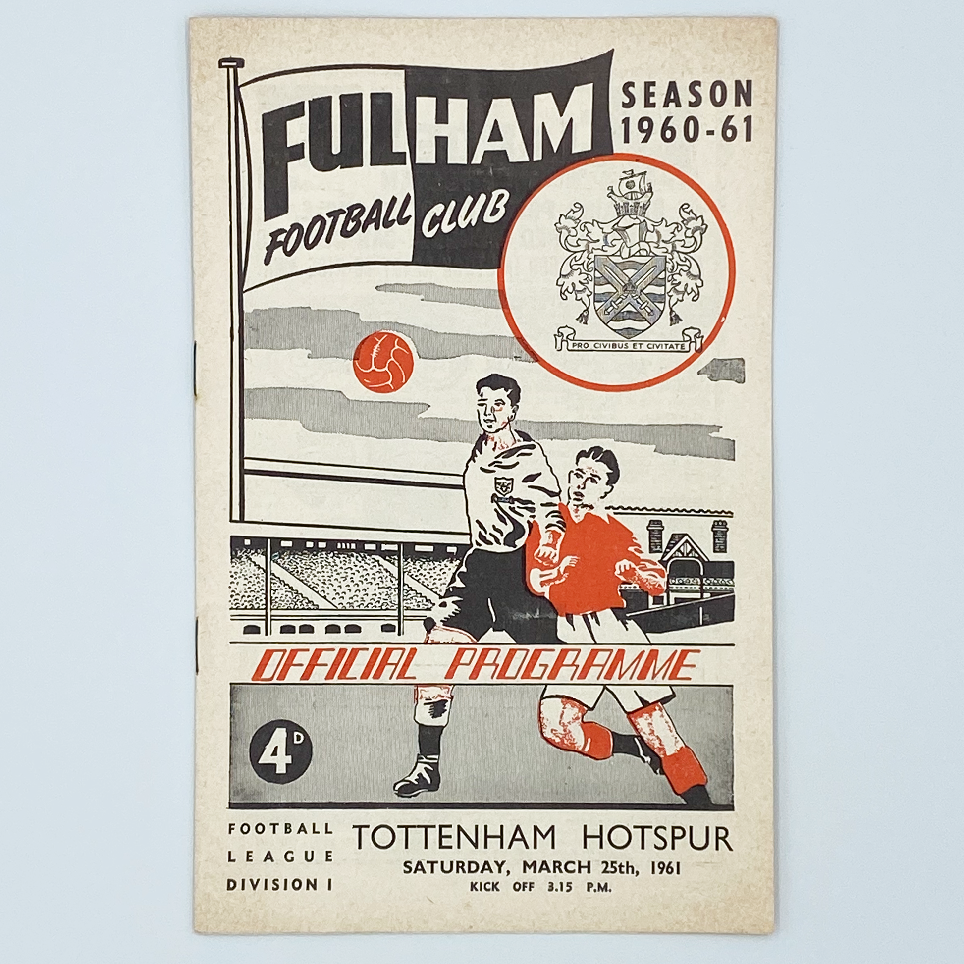Fulham vs Tottenham Hotspur Programme (25 March, 1961)