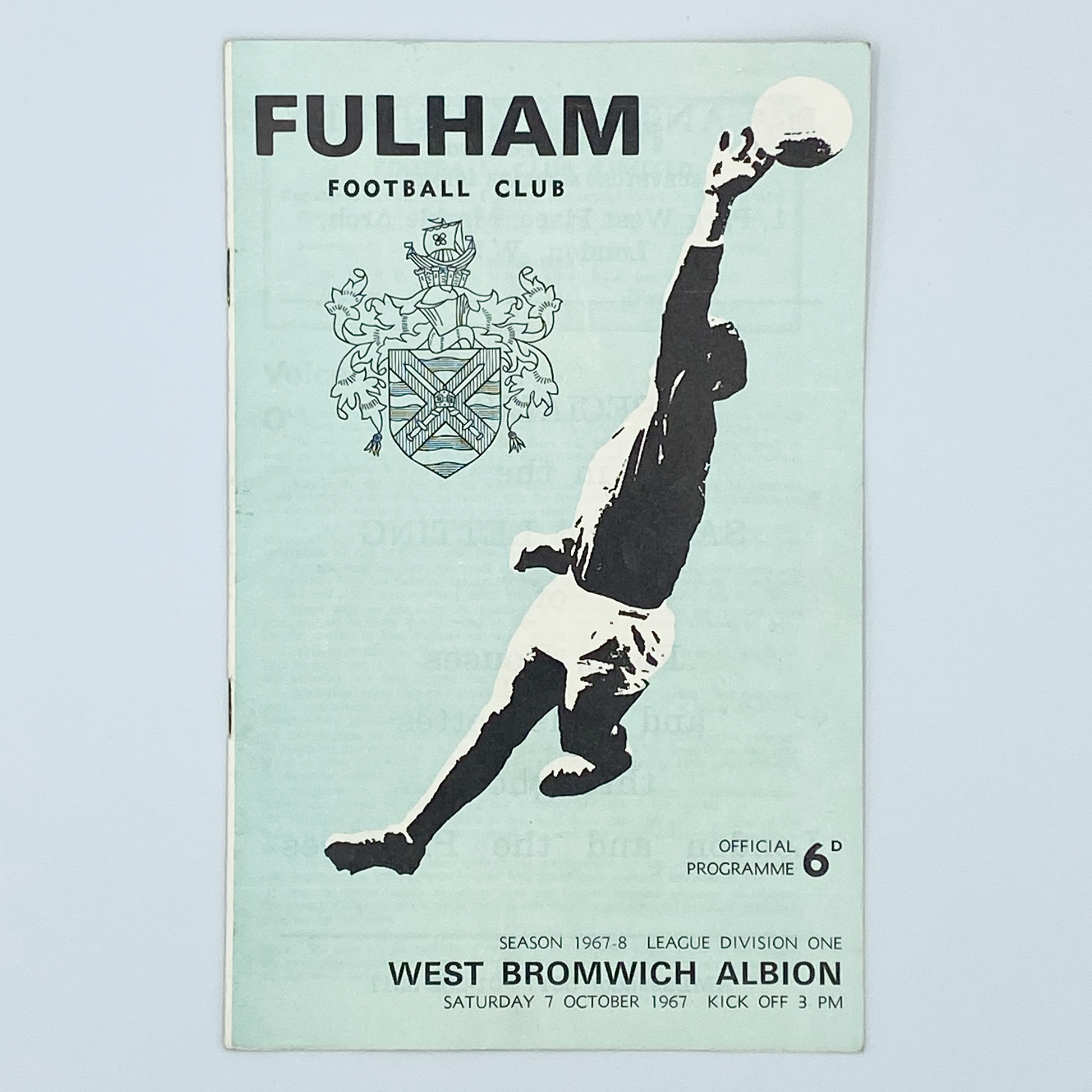 Fulham vs West Bromwich Albion Programme (7 October, 1967)