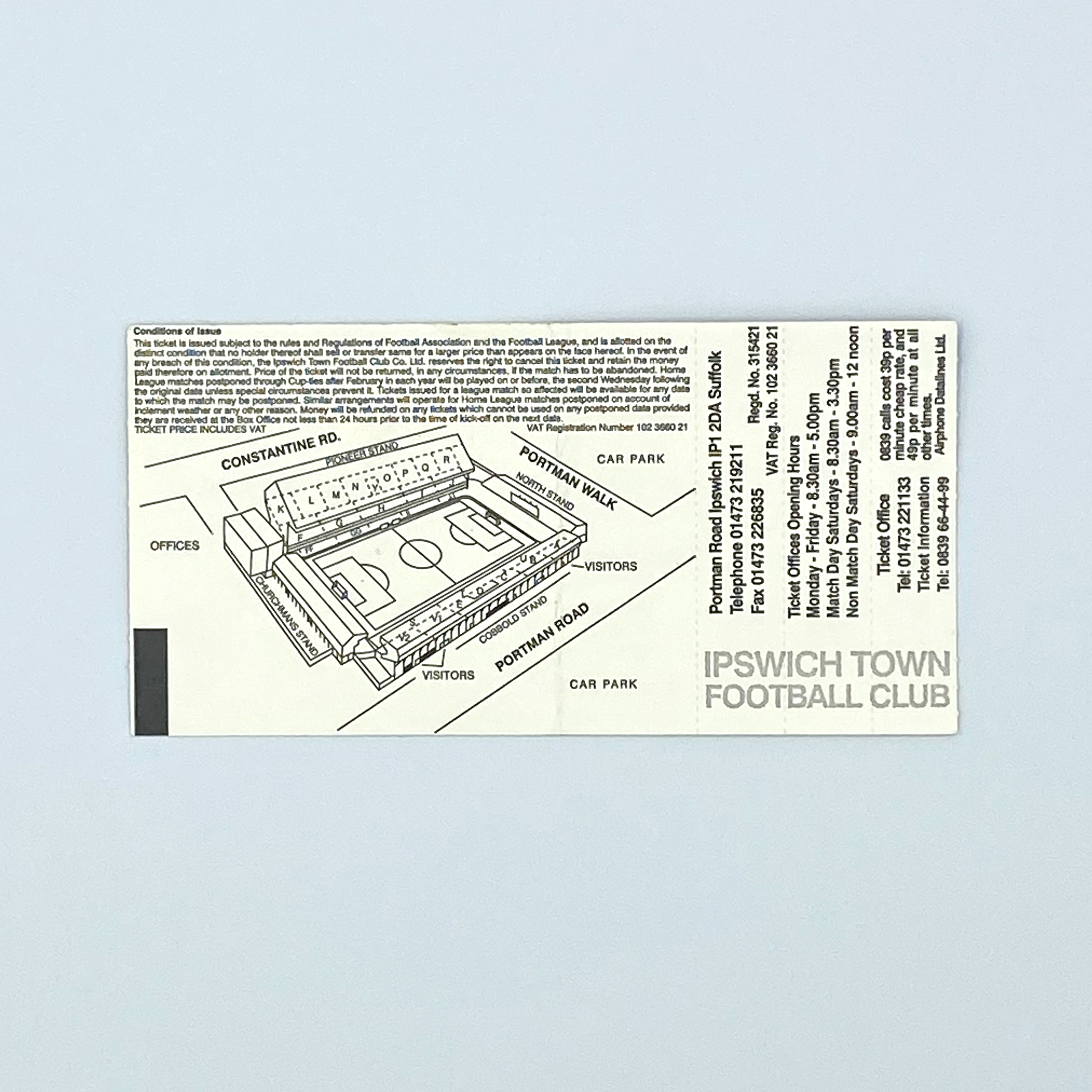 Ipswich Town vs Crystal Palace Programme & Ticket (26 December, 1996)