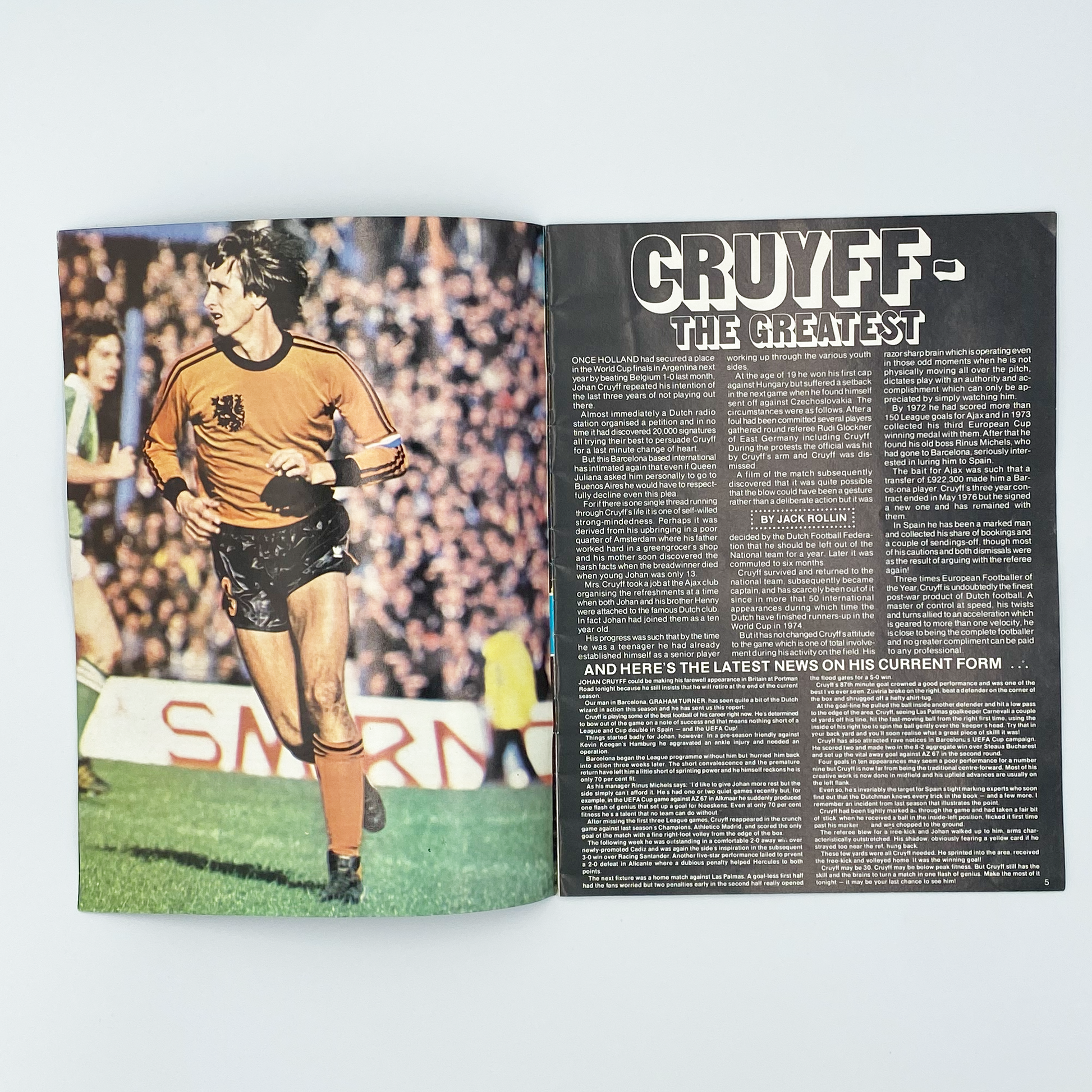 Ipswich Town vs FC Barcelona Programme (23 November, 1977)