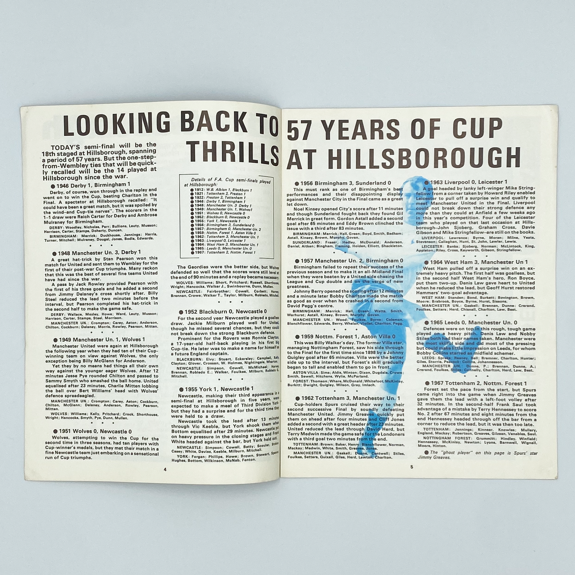 West Bromwich Albion vs Leicester City FA Cup Semi-Final Programme (29 March, 1969)