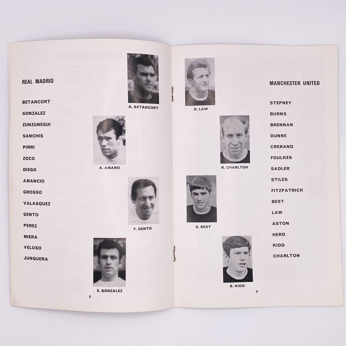 Real Madrid vs Manchester United Programme (15 May, 1968)