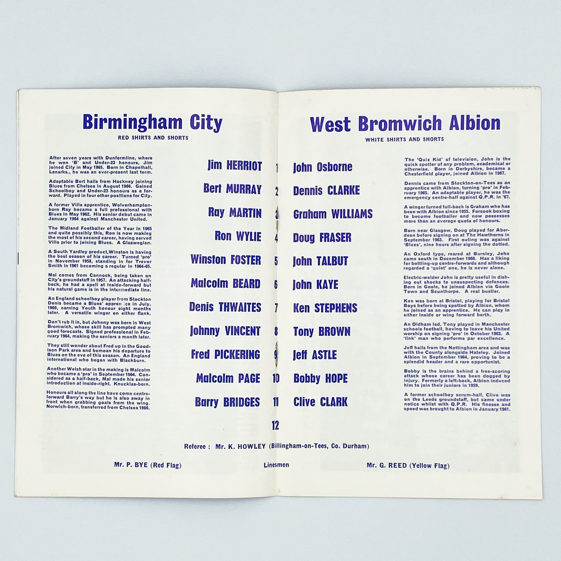 Birmingham City vs West Bromwich Albion FA Cup Semi-Final Programme (27 April, 1968)