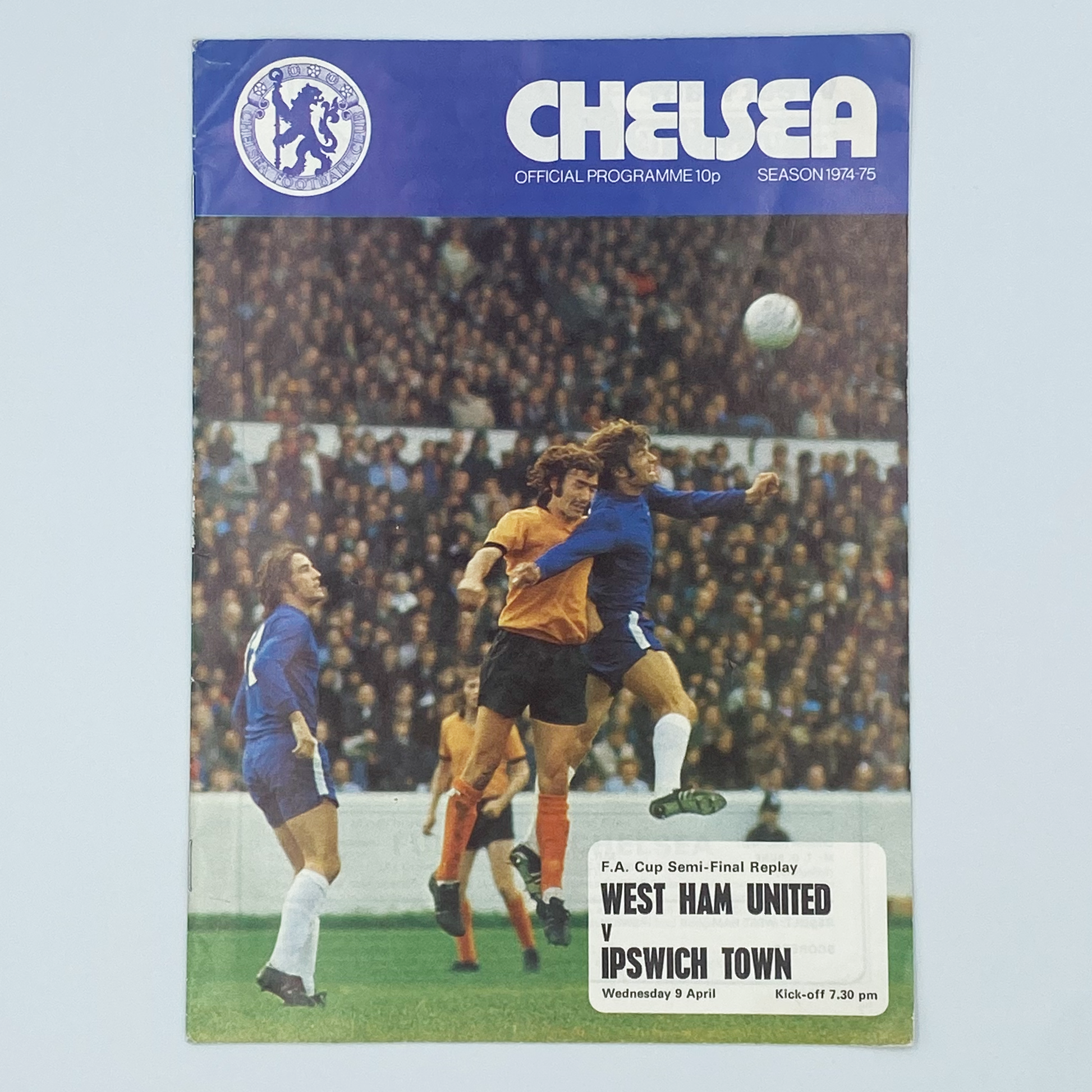 West Ham United vs Ipswich Town FA Cup Semi-Final Replay Programme (9 April, 1975)