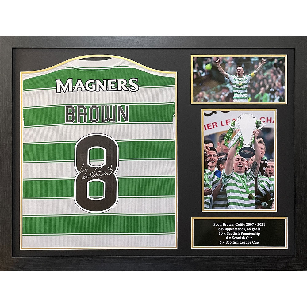 Celtic - Scott Brown Signed Framed Shirt