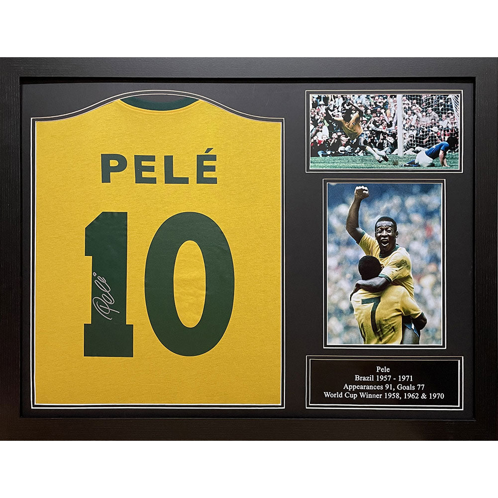 Brazil - Pelé Signed Framed 1970 Shirt