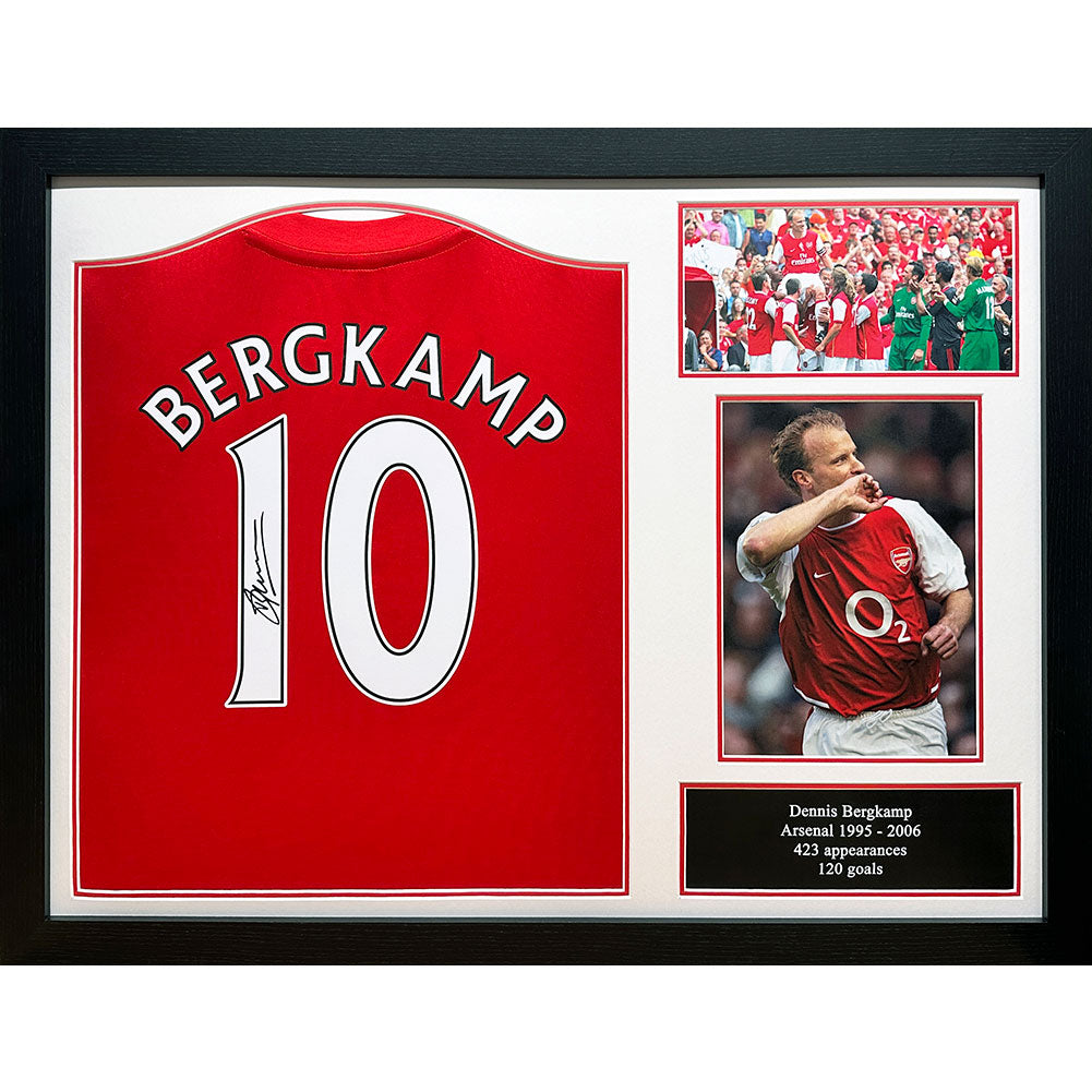 Arsenal - Dennis Bergkamp Signed Framed Shirt