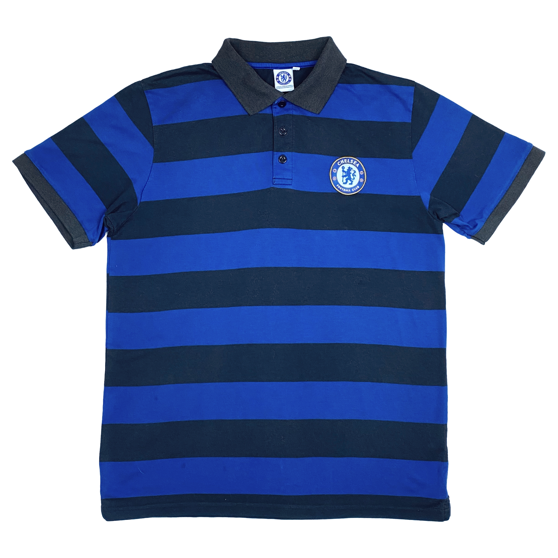 Chelsea Black and Blue Striped Polo Shirt | Large