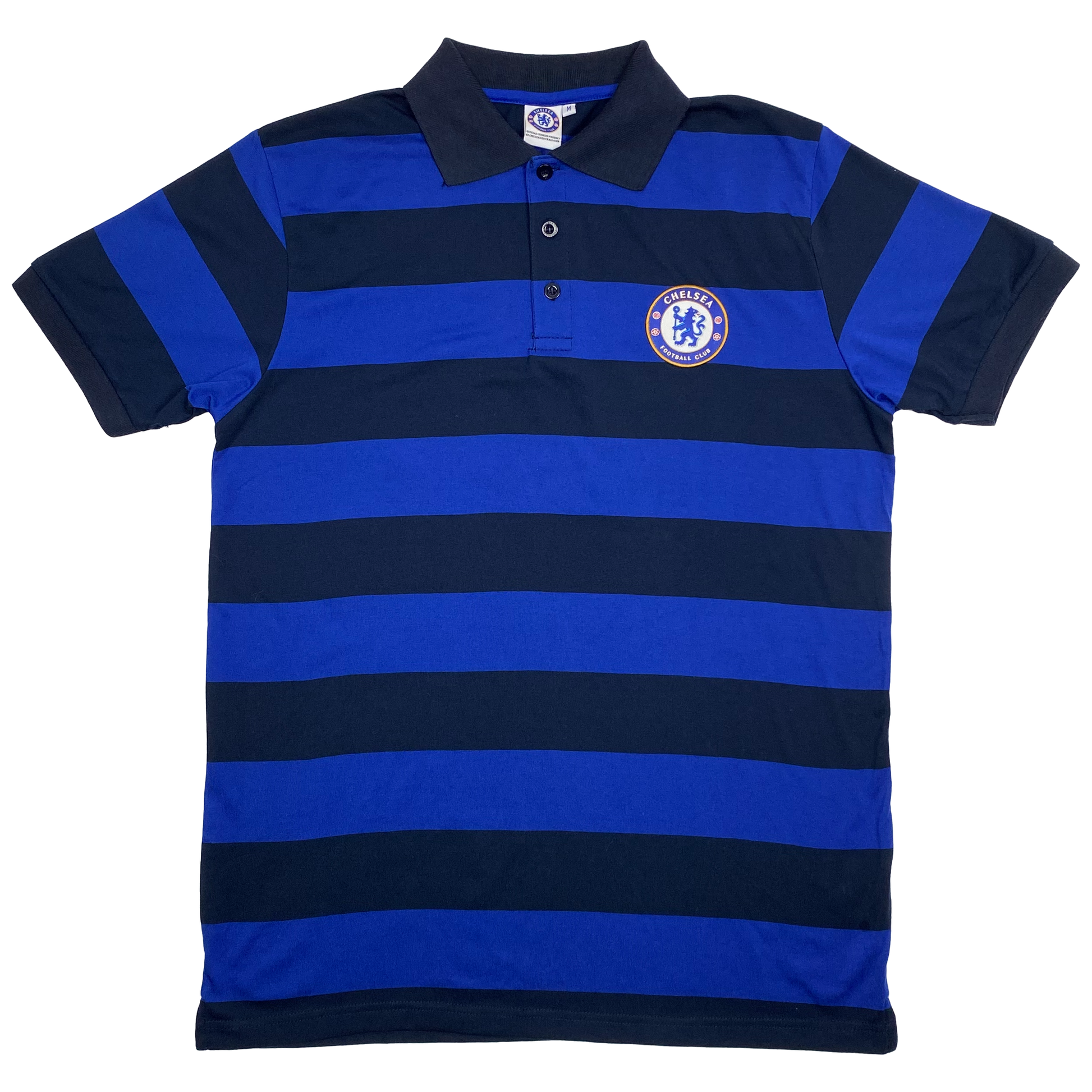 Chelsea Black and Blue Striped Polo Shirt | Medium