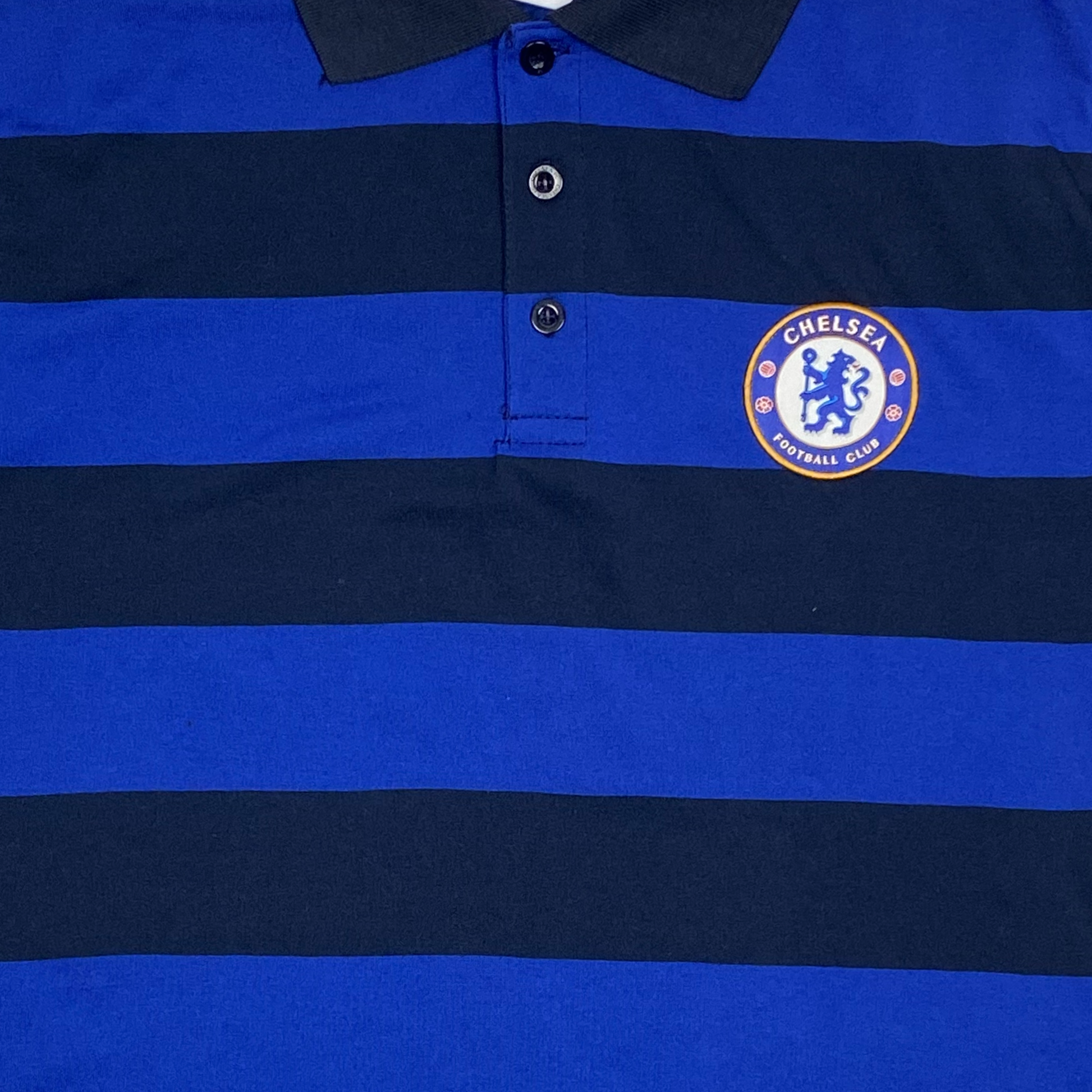 Chelsea Black and Blue Striped Polo Shirt | Medium