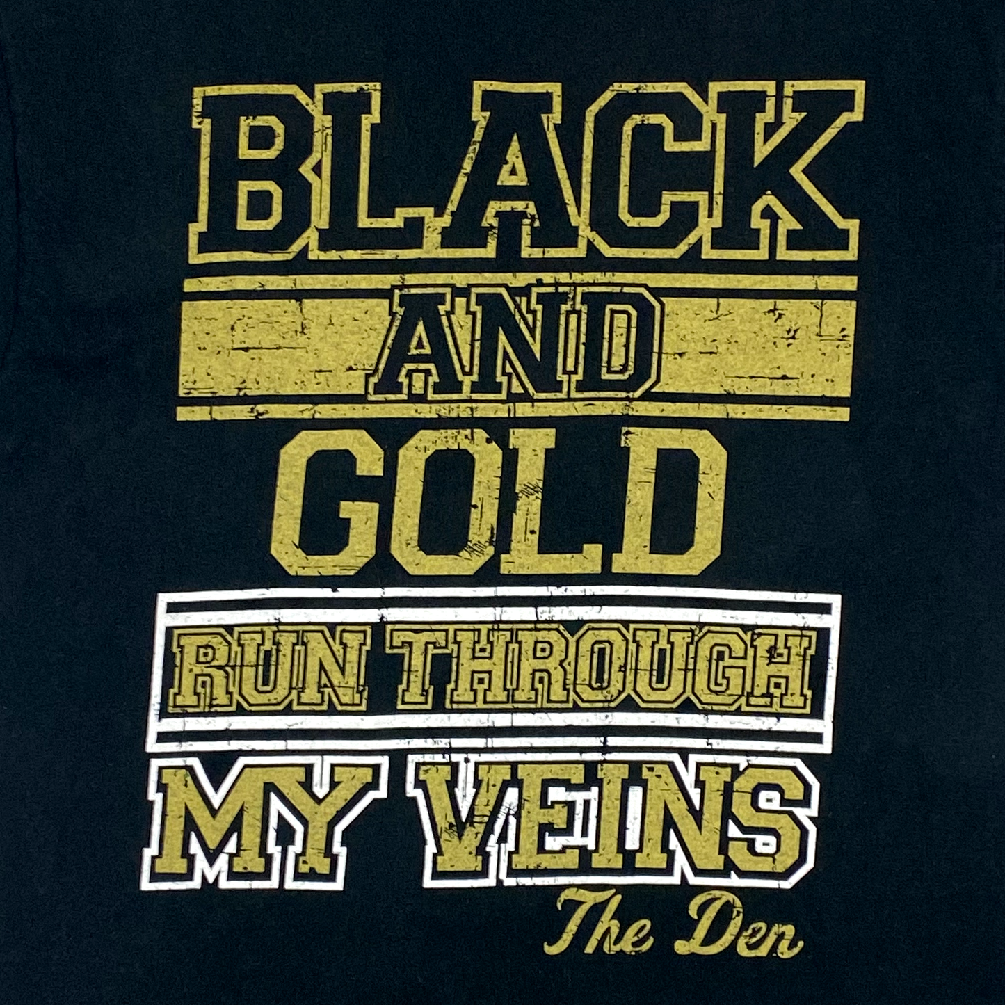 Pittsburgh Steelers 'Black and Gold Runs Through my Veins' T-Shirt | Small