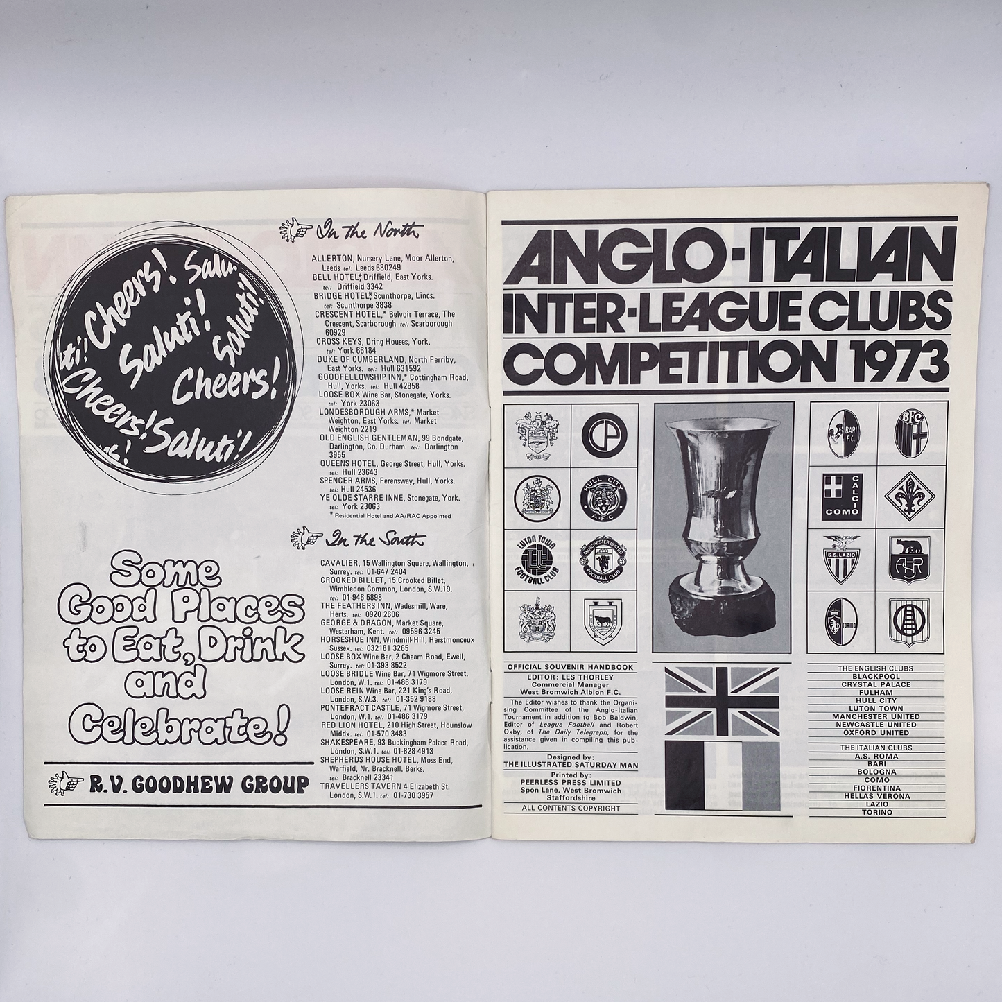 1973 Anglo-Italian Cup Tournament Programme