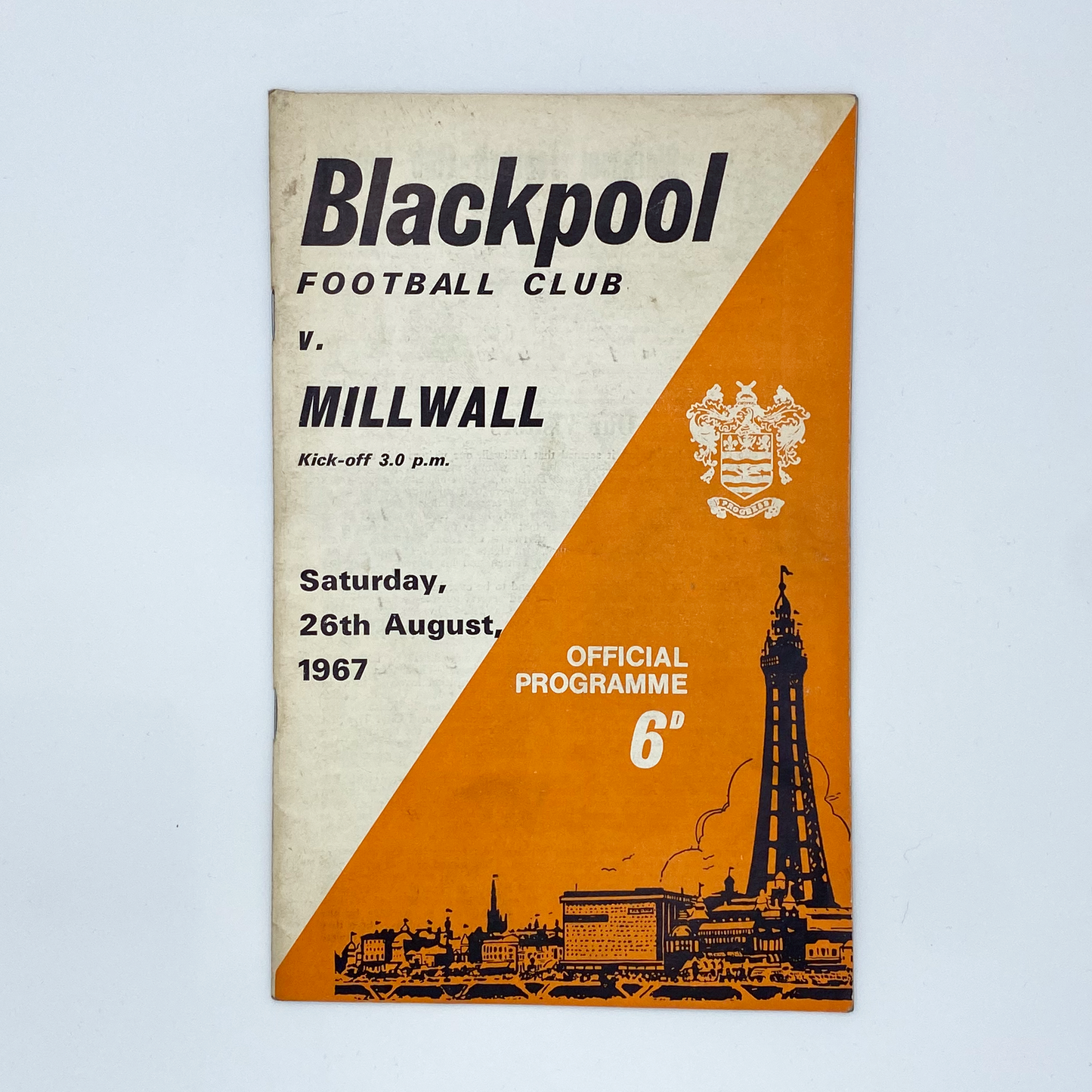 Blackpool vs Millwall Programme (26 August, 1967)