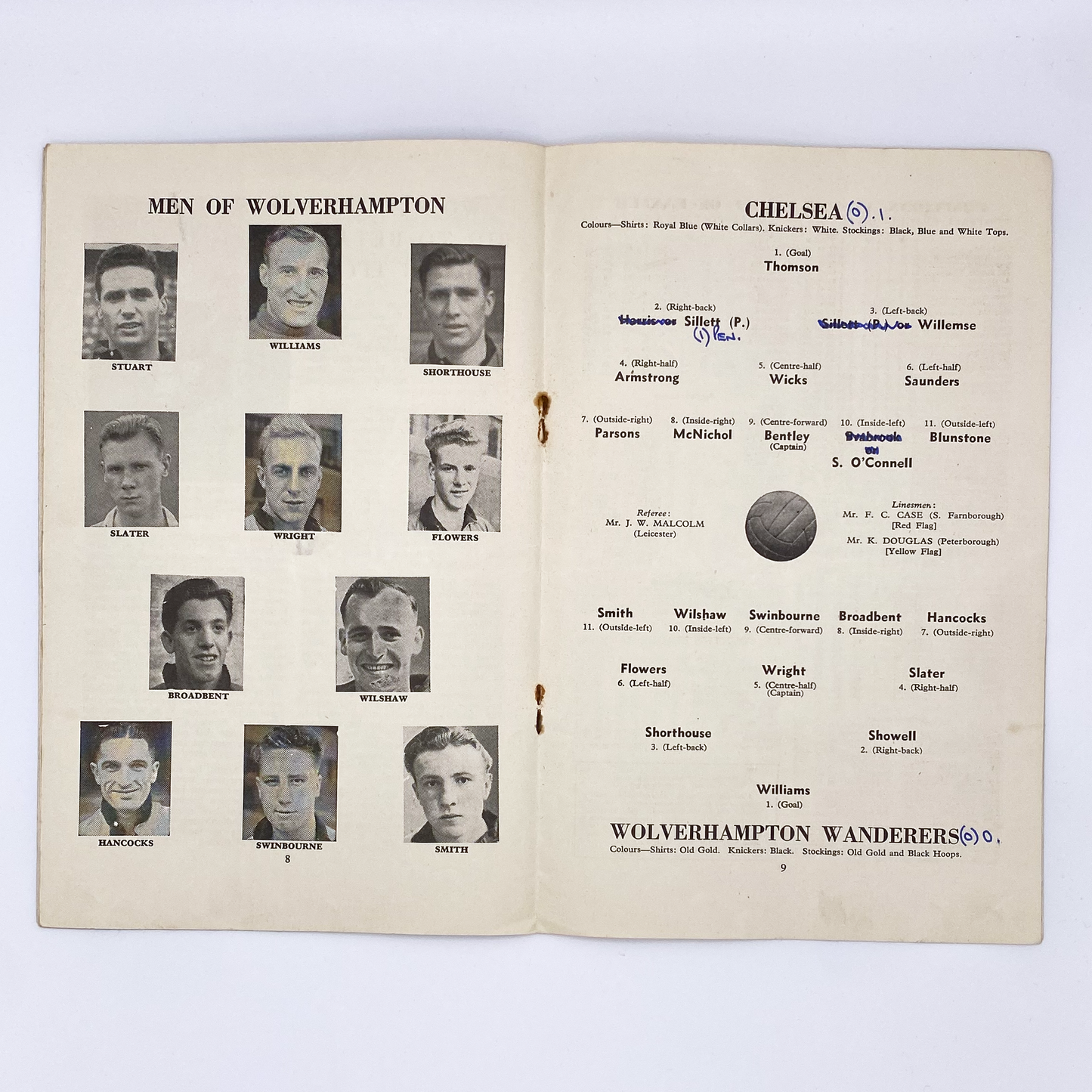 Chelsea vs Wolverhampton Wanderers Programme (Saturday, 9 April, 1955)