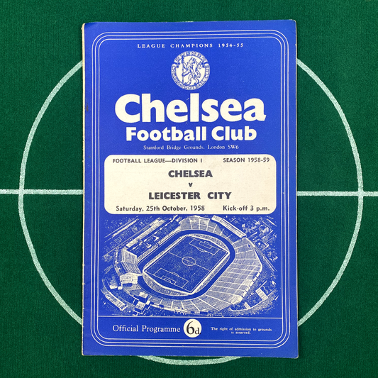 Chelsea vs Leicester Programme (25 October, 1958)