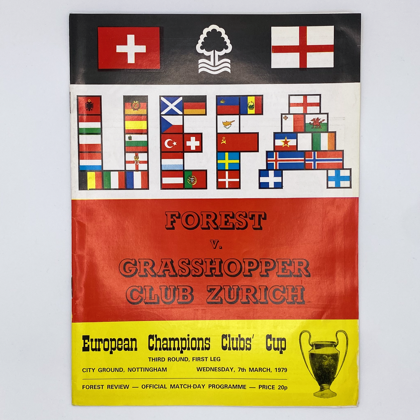 Nottingham Forest vs Grasshopper Club Zurich Programme (7 March, 1979)