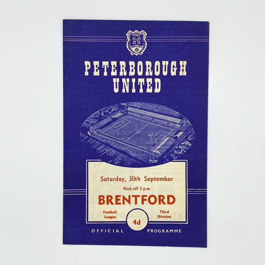 Peterborough United vs Brentford Programme (Saturday, 30 September, 1961)