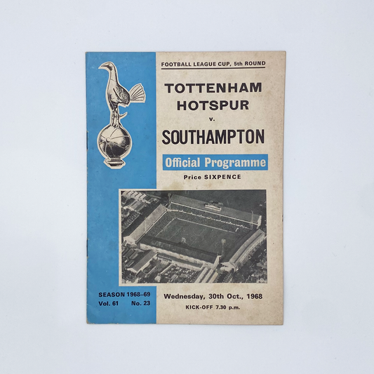 Tottenham Hotspur vs Southampton Programme (30 October, 1968)