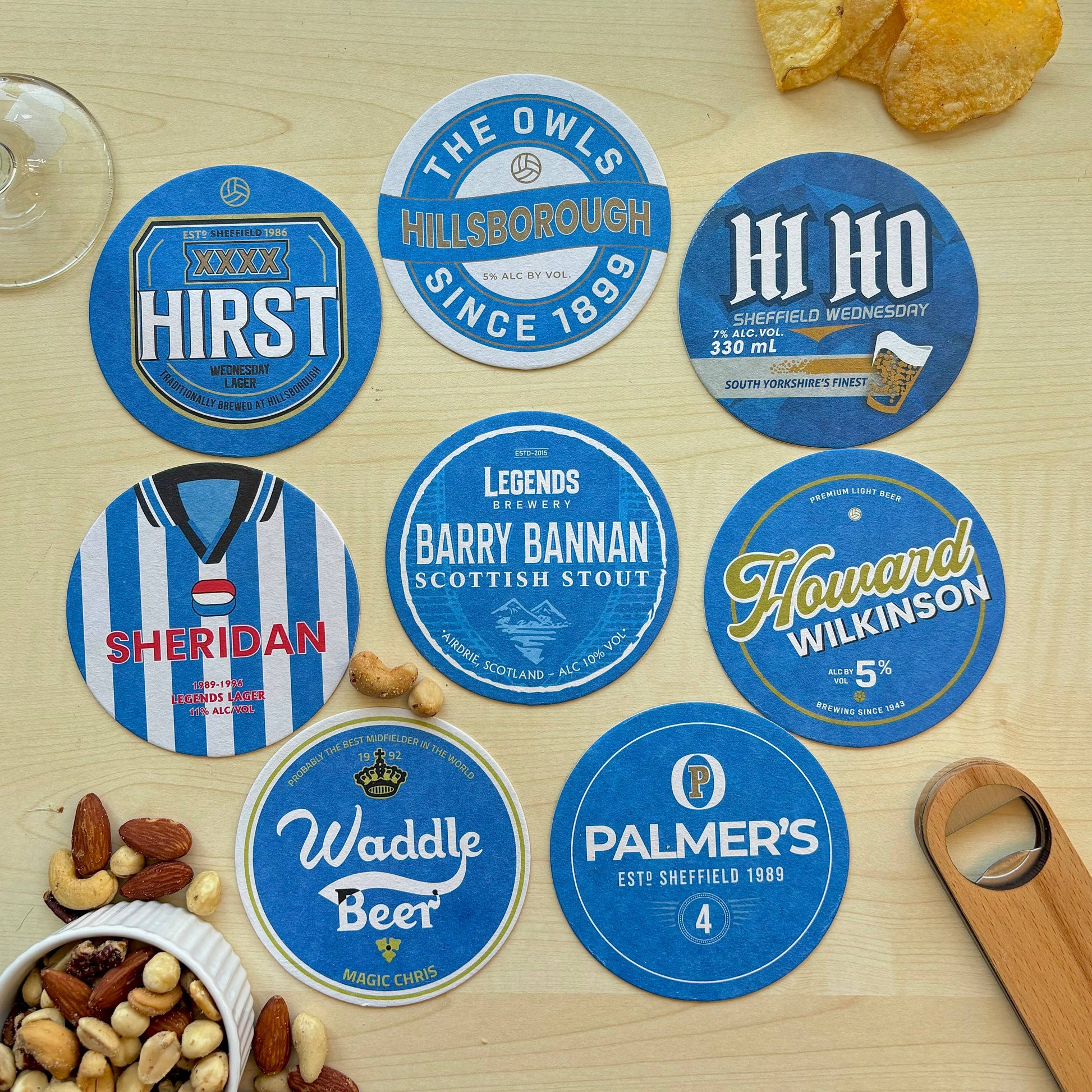 Sheffield Wednesday Beer Mats (8-Pack)