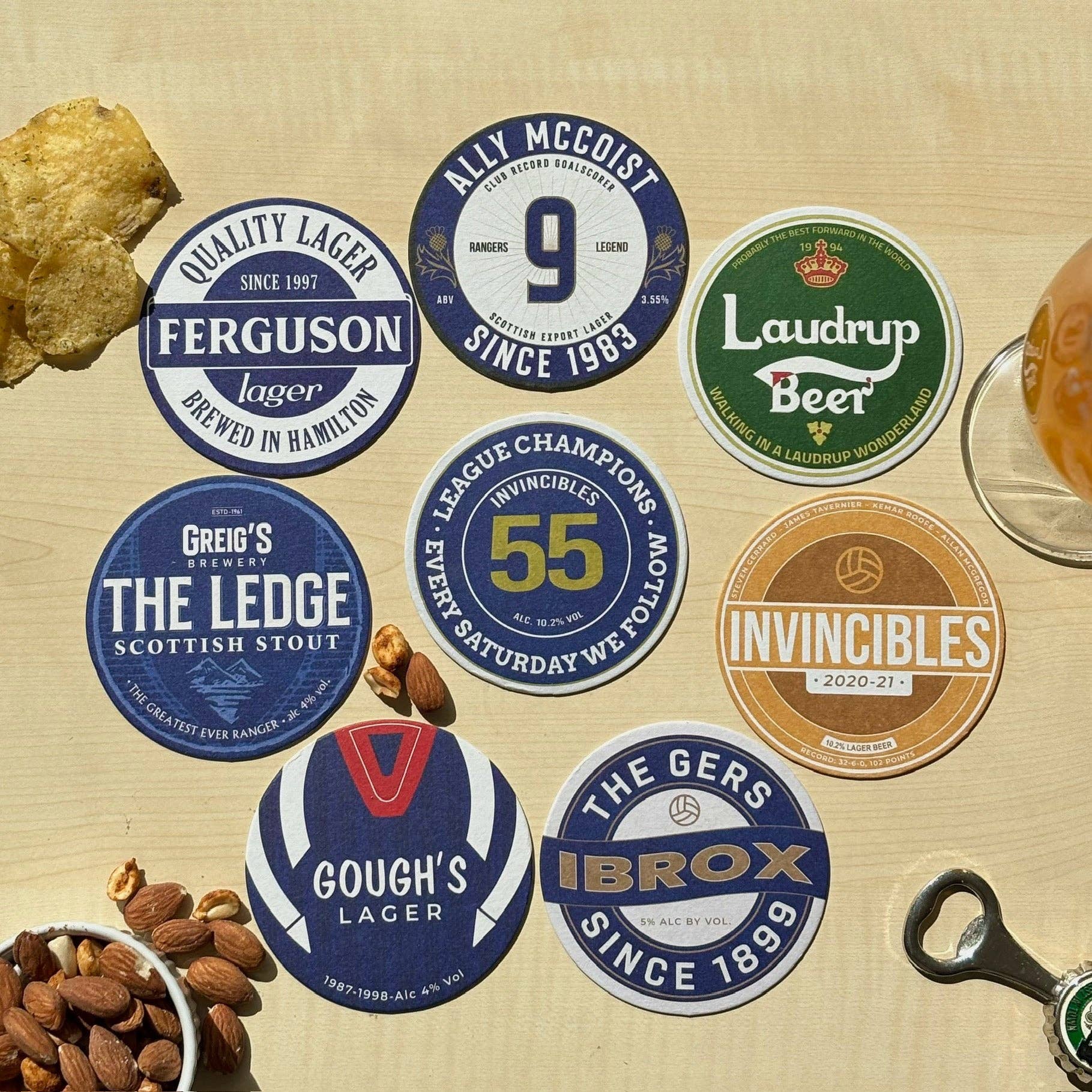 Rangers Beer Mats (8-Pack)