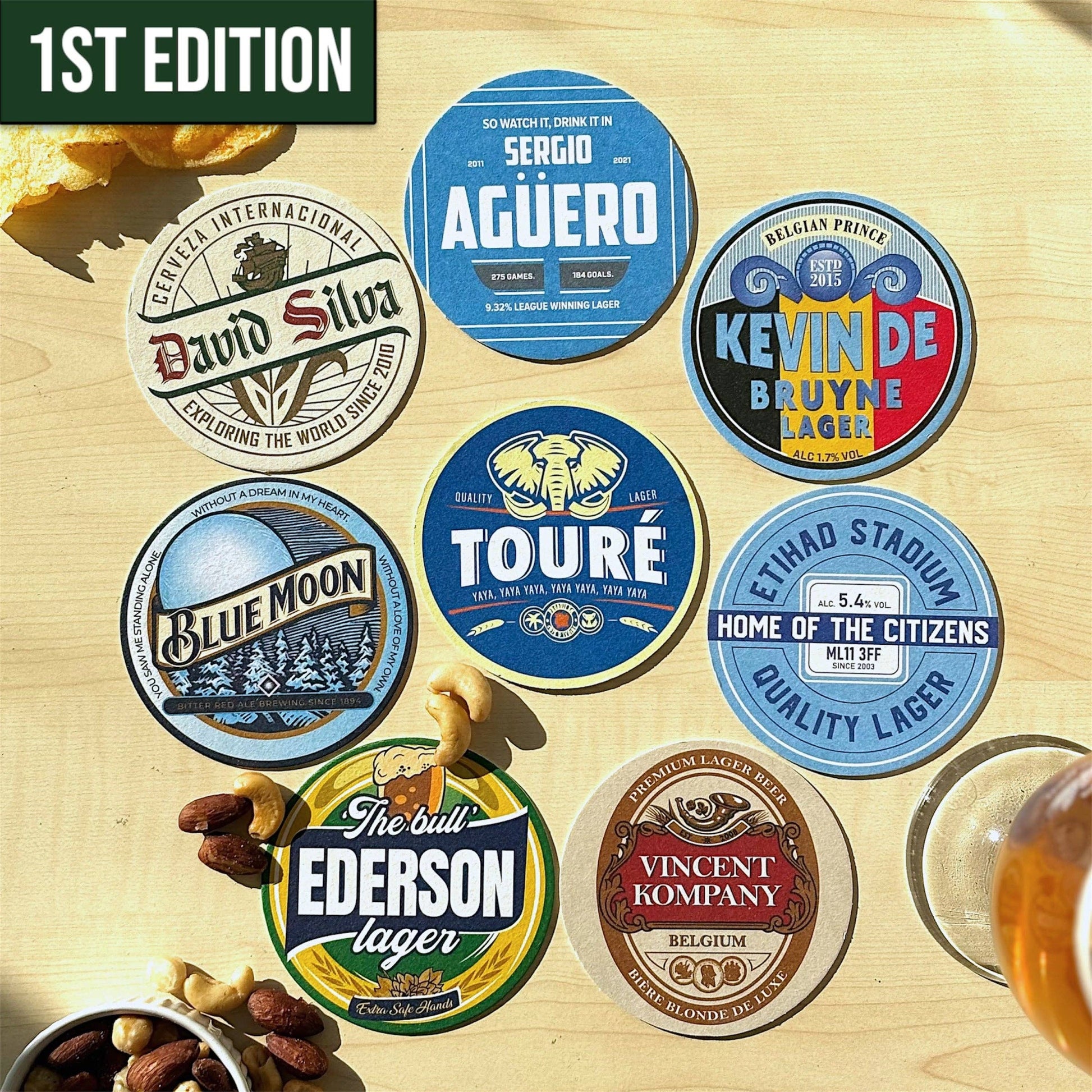 Manchester City Beer Mats (8-Pack)
