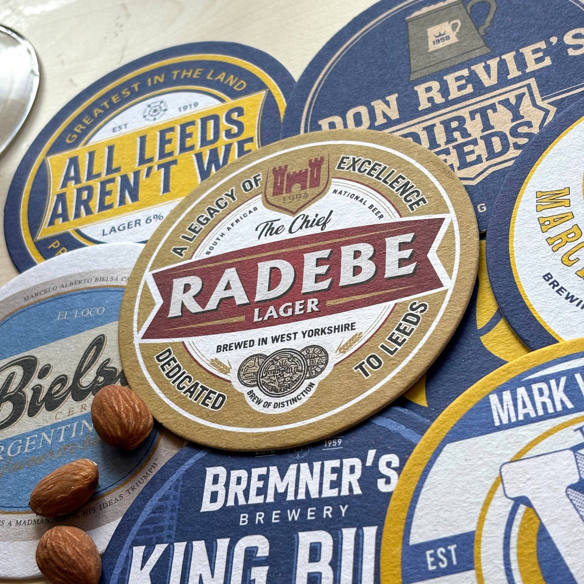 Leeds United Beer Mats (8-Pack)