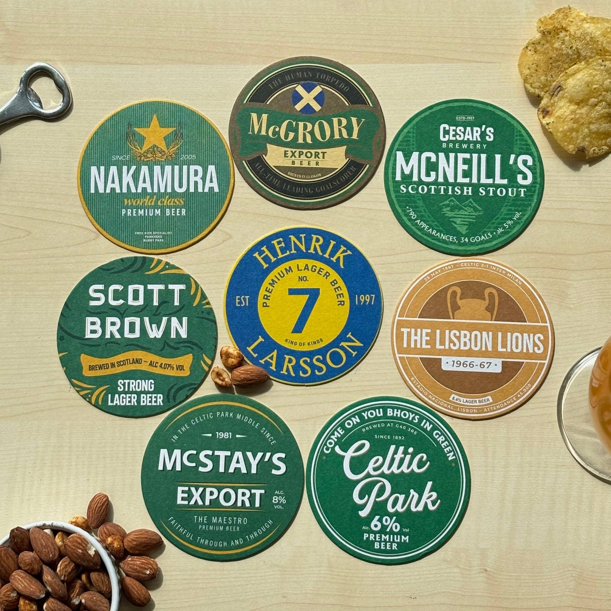 Celtic Beer Mats (8-Pack)