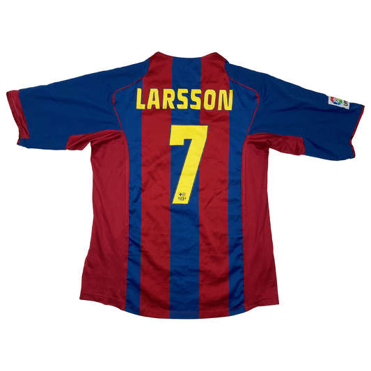 FC Barcelona Home Shirt (2004-05) - Larsson 7 | Extra Large