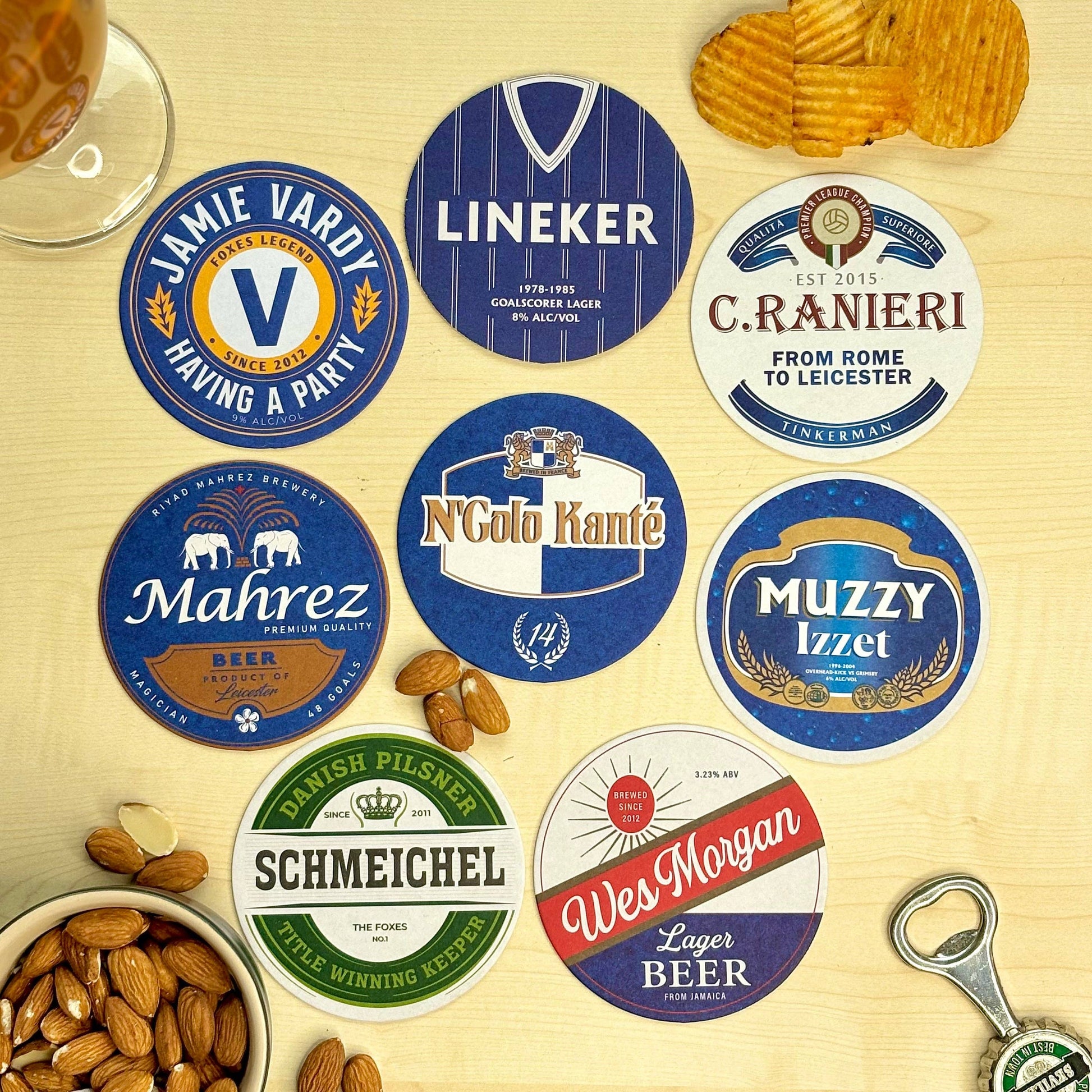 Leicester City Beer Mats (8-Pack)