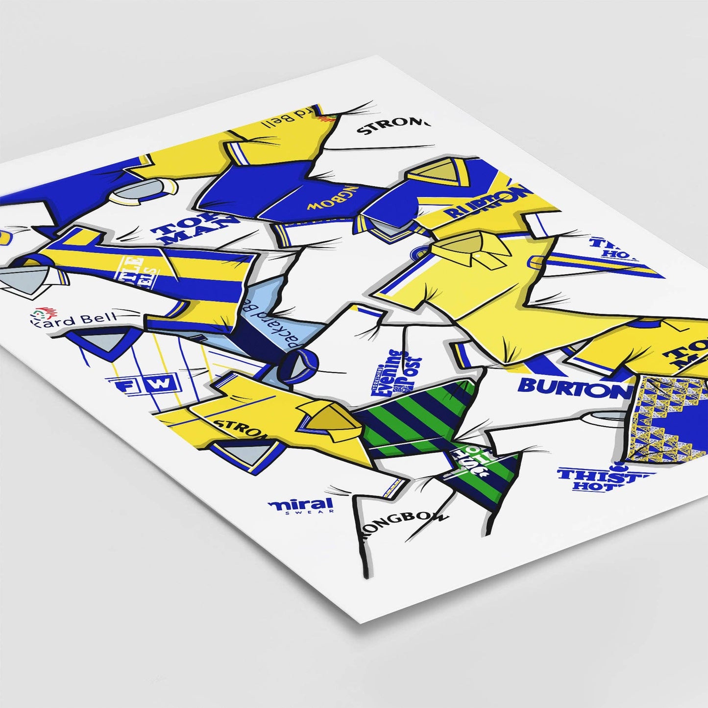 Leeds United Shirts Mash Up Print