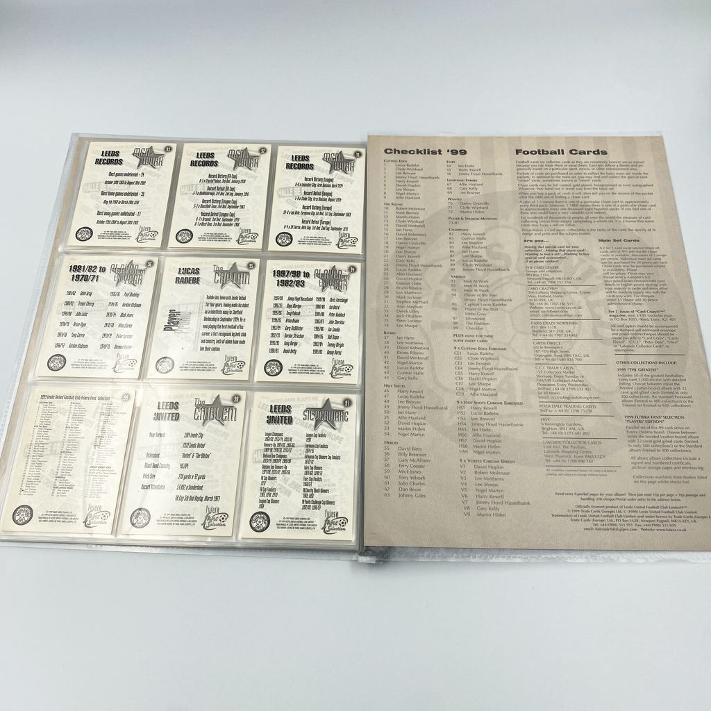 Leeds United 1999 Futera Fans' Selection Collector Card Album | Complete Set (Missing Special Editions)