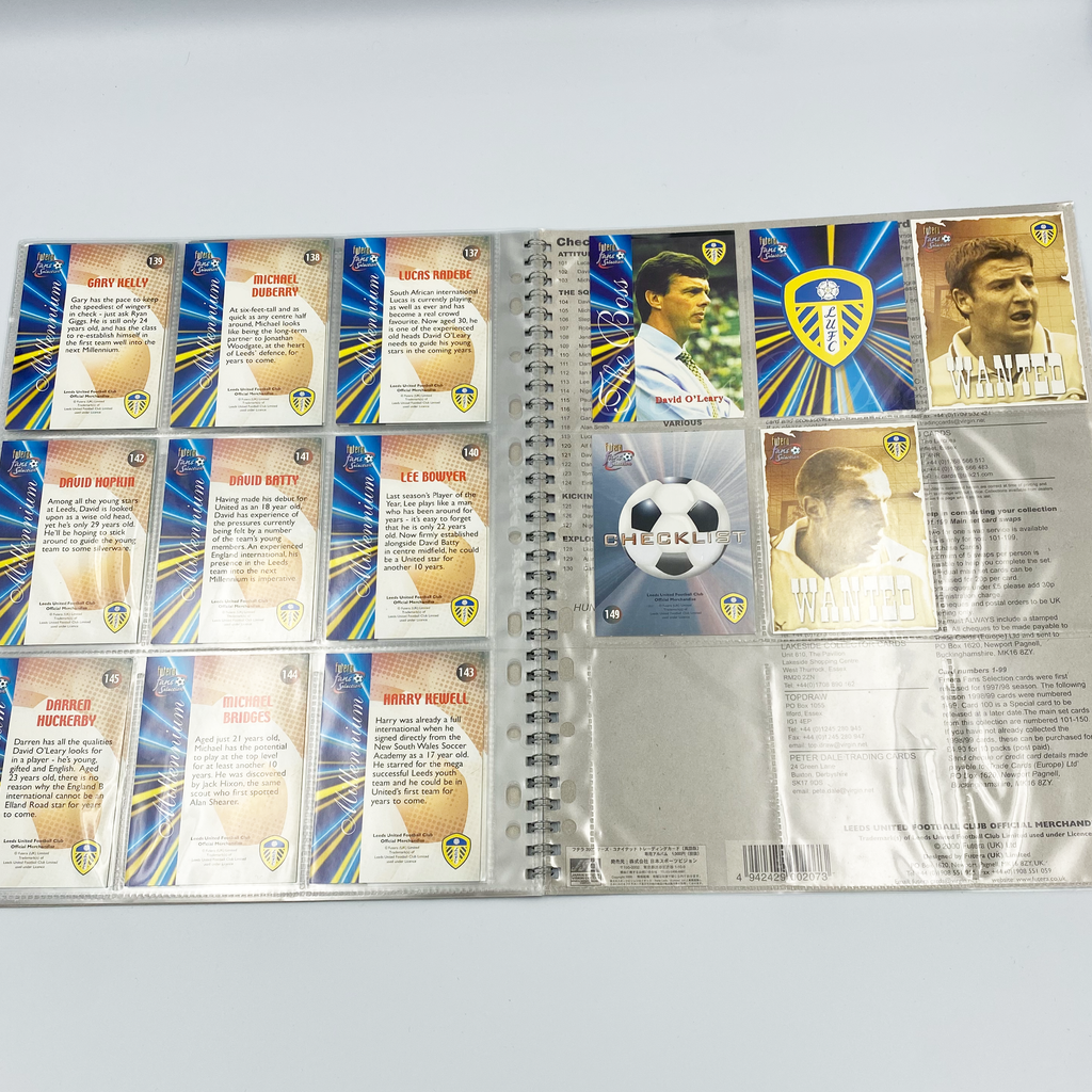 Leeds United 2000 Futera Fans' Selection Collector Card Album | Complete Set (Ring Binder, Missing Special Editions)