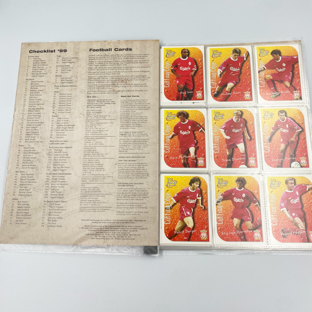 Liverpool 1999 Futera Fans' Selection Collector Card Album | Complete Set (Missing Special Editions)